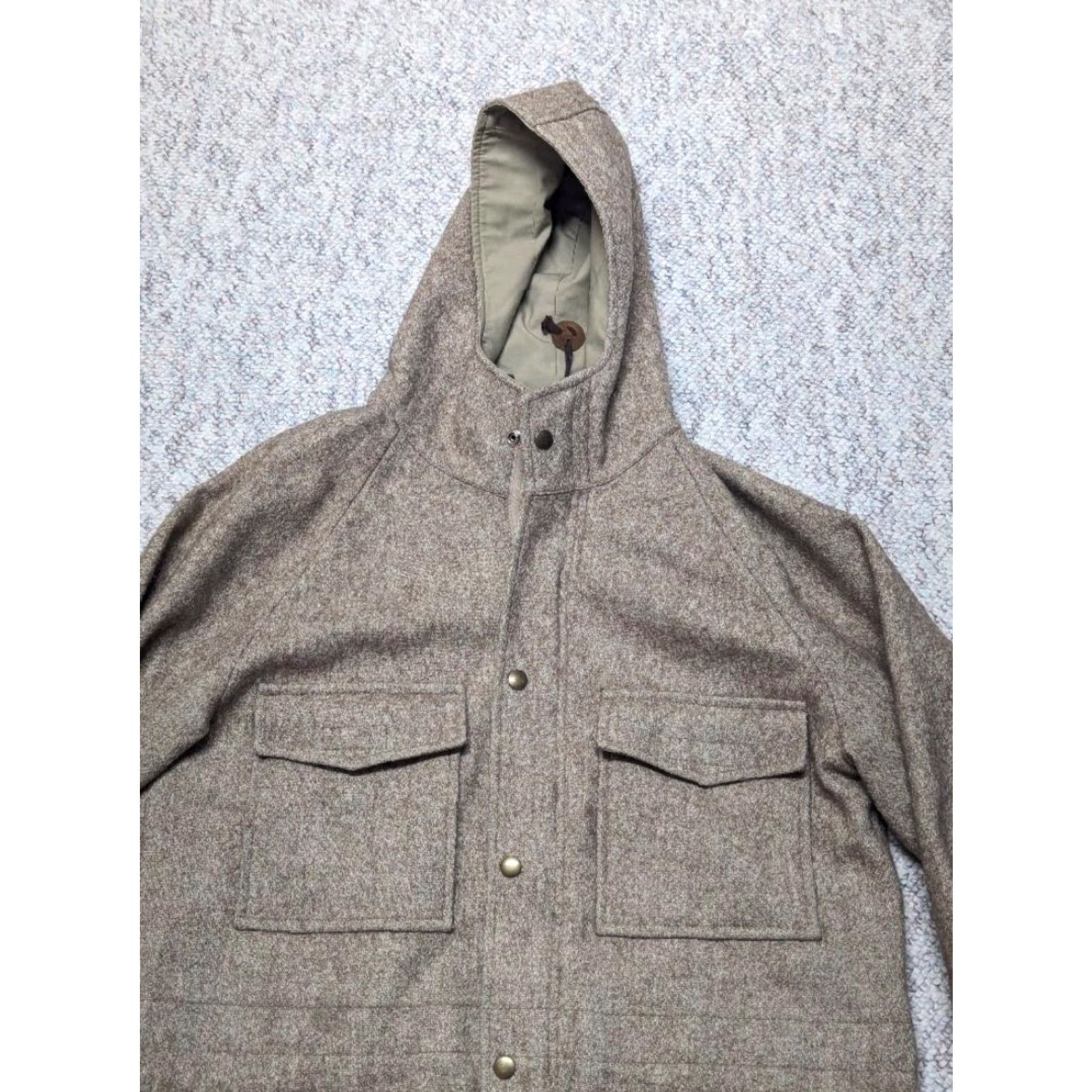 Vintage VINTAGE parka coat MEN M tan WOOL hooded 40 60/40 STYLE woolrich wool outer shell solid Size US M / EU 48-50 / 2 - 5 Thumbnail