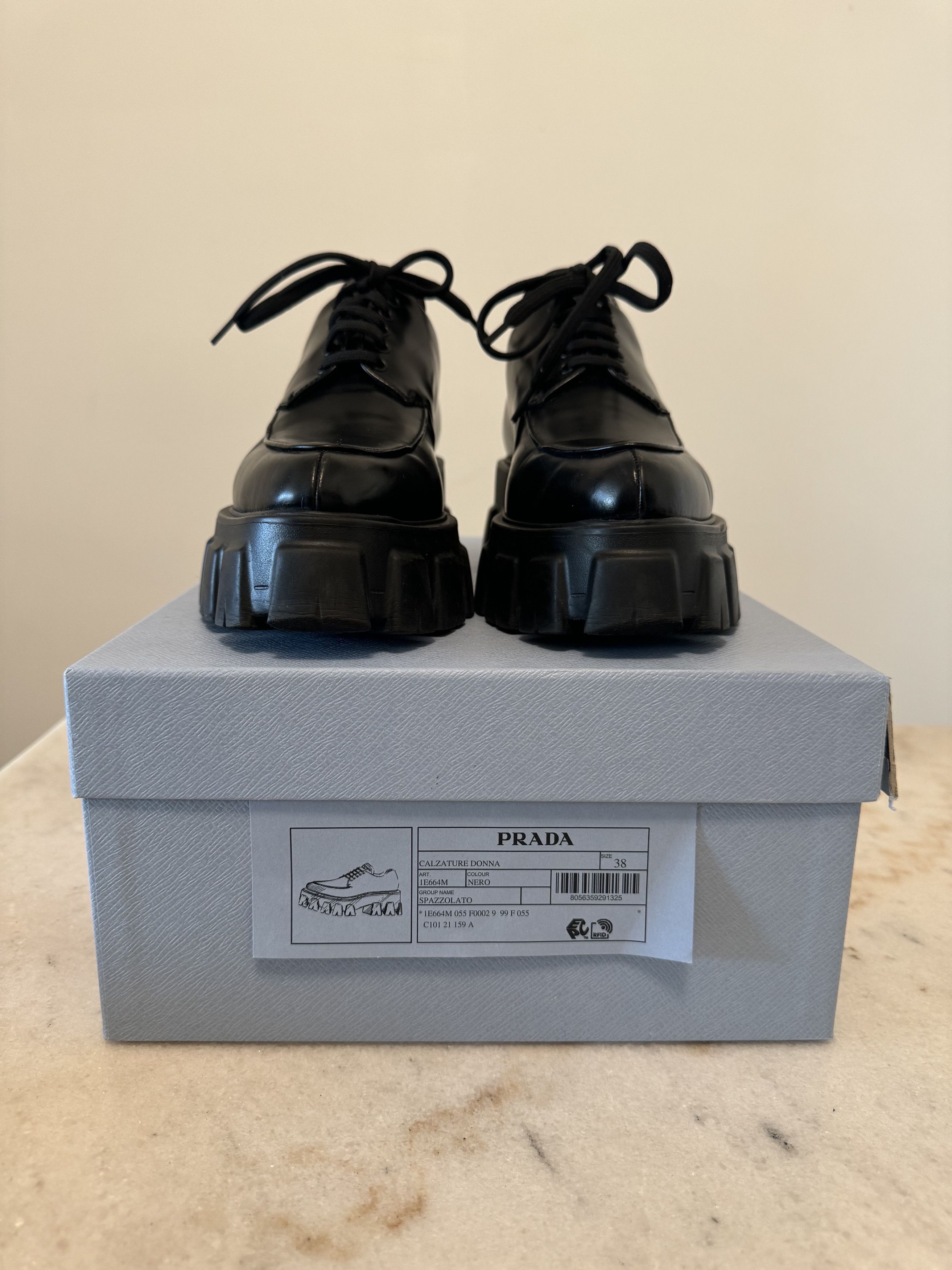 Prada Monolith Combat Boots Size 36-Size 6 in Tan Beige