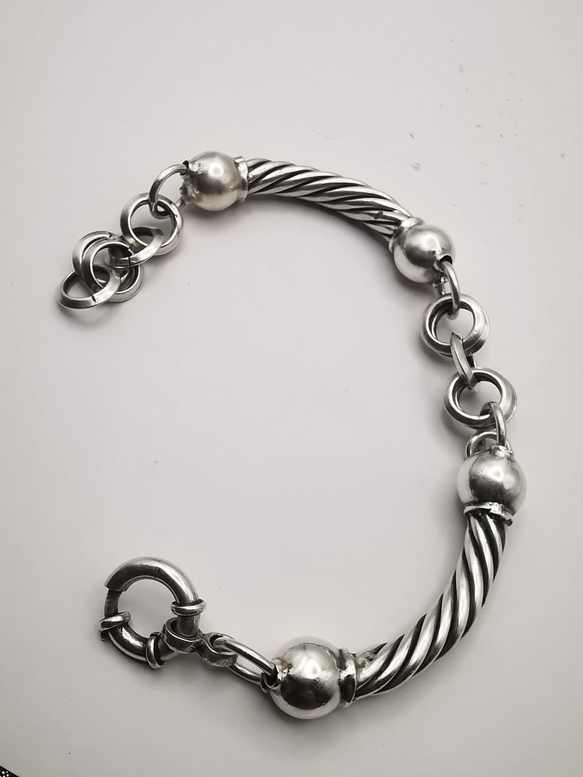 Sterling Silver Vintage jewelry Bracelet 925 Sterling Silver 30,6g Size ONE SIZE - 3 Thumbnail