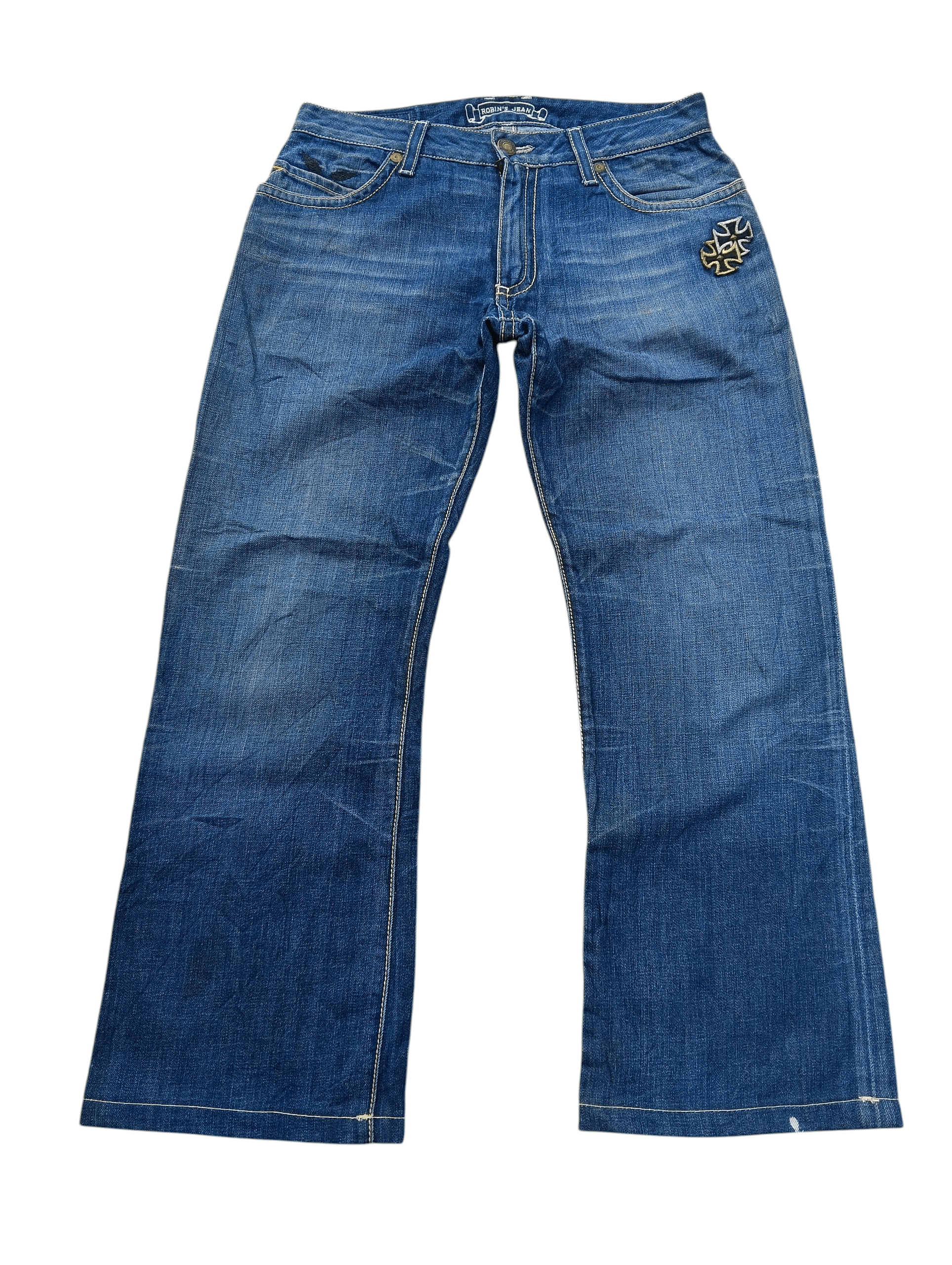 Robins Jeans Robins Jeans Studded Cross Embroidery Claw Mark Jeans Size US 32 / EU 48 - 2 Thumbnail