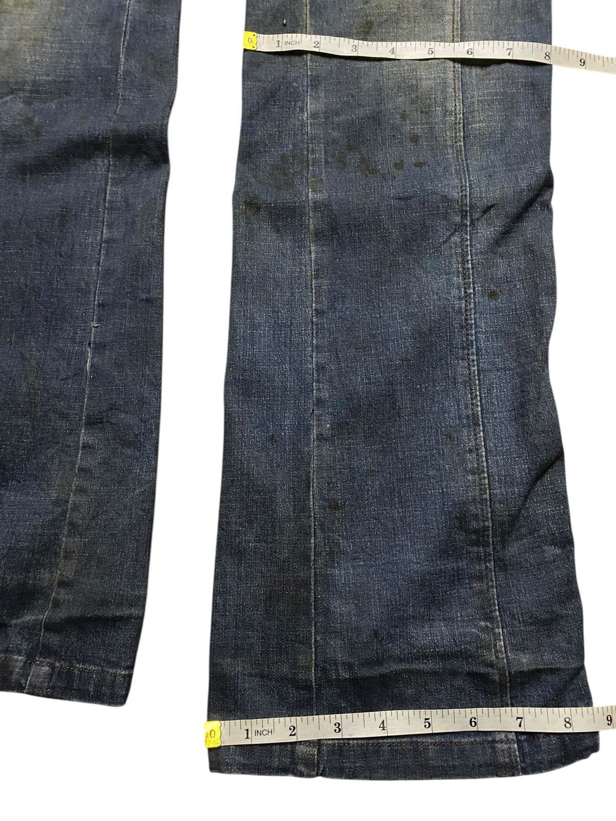Comme des Garcons Comme Ci Rare 2000s Hybrid Denim Leather Flared Jeans Size US 28 / EU 44 - 16 Thumbnail