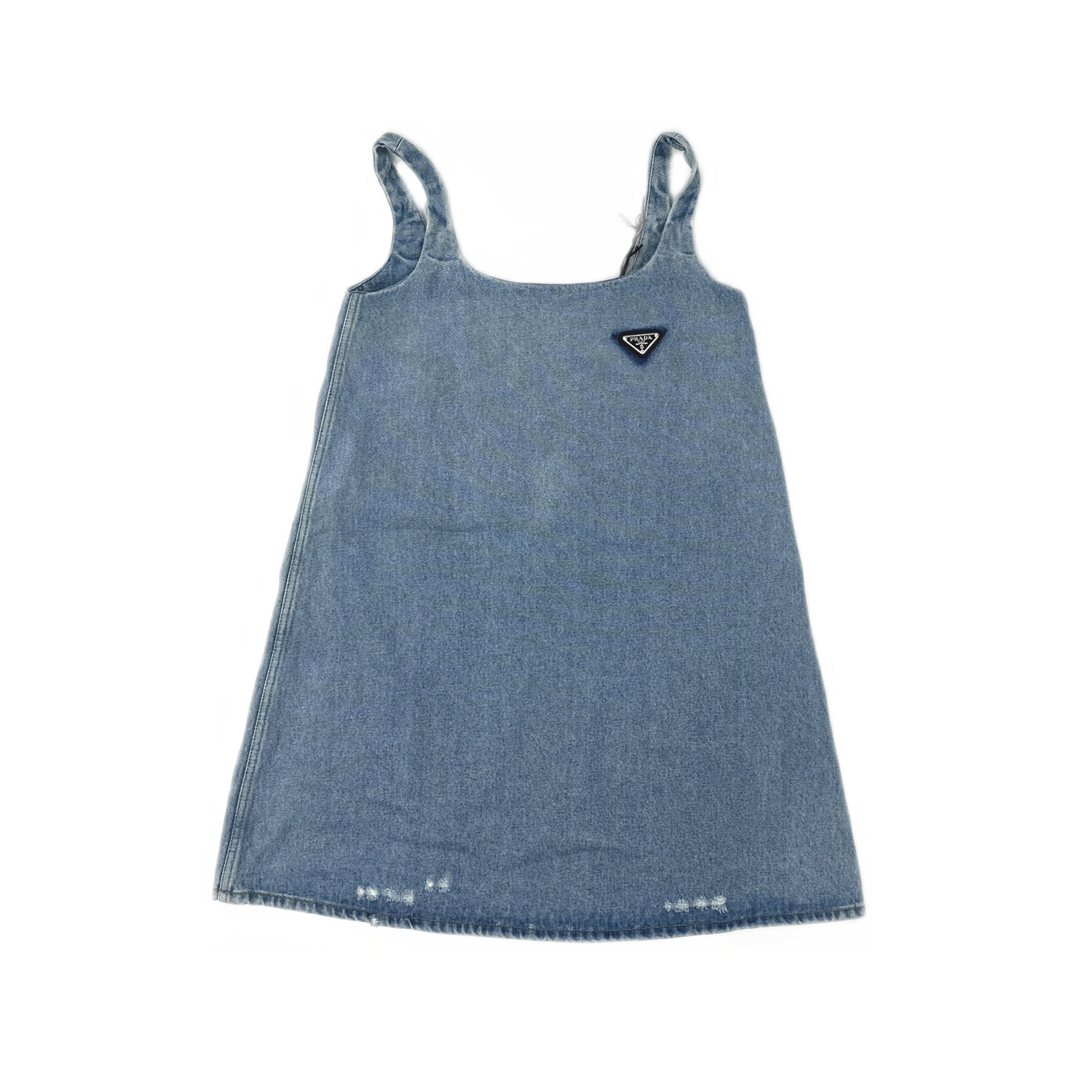 Prada Prada Logo Patch Denim Mini Dress Size 36 Size XS / US 0-2 / IT 36-38 - 1 Thumbnail