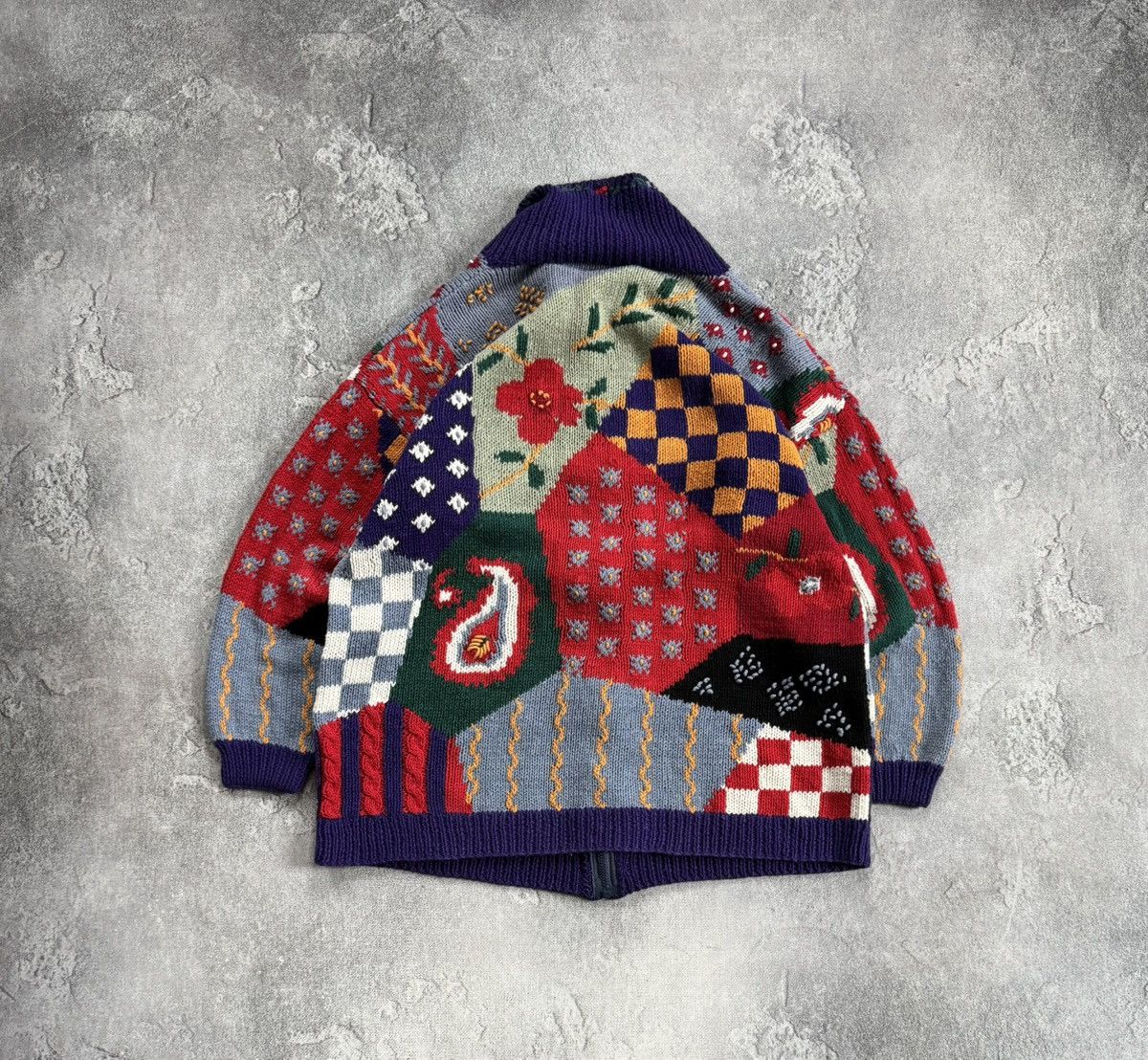 Kanata Hand Knits Vintage Retro M/size Hand knitwear zip sweater cardigan 90s Size M / US 6-8 / IT 42-44 - 11 Thumbnail