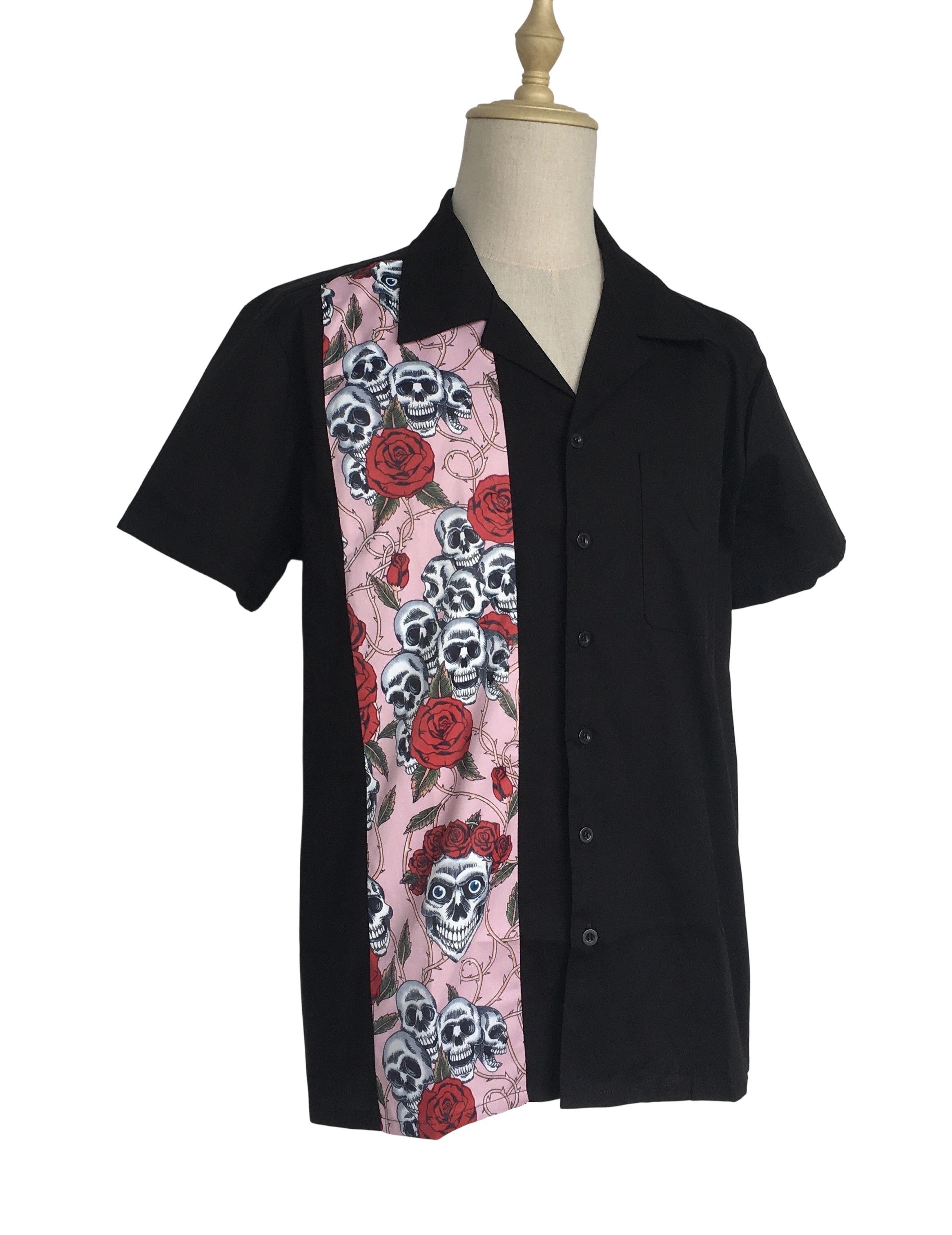 Other Short Sleeve Button Down Men Shirts Skull Pink Size US XXL / EU 58 / 5 - 2 Thumbnail