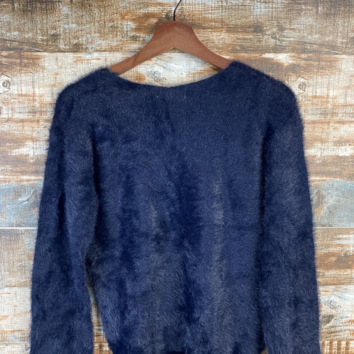 Global Work DL Global Work Fur shaggy mohair Black Knitwear #C1058 Size M / US 6-8 / IT 42-44 - 13 Thumbnail