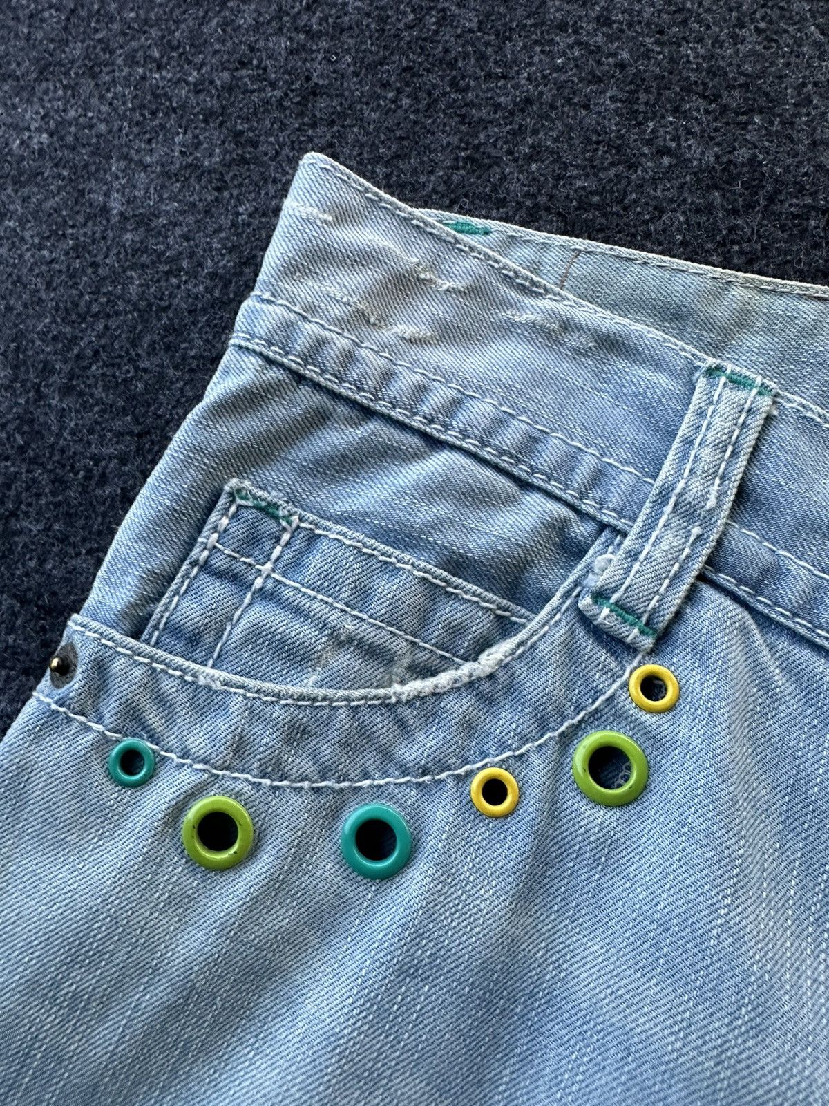 Blue Blue Japan 90s Bluemoon Surf Distressed Vintage Denim D232 Size US 29 - 8 Thumbnail
