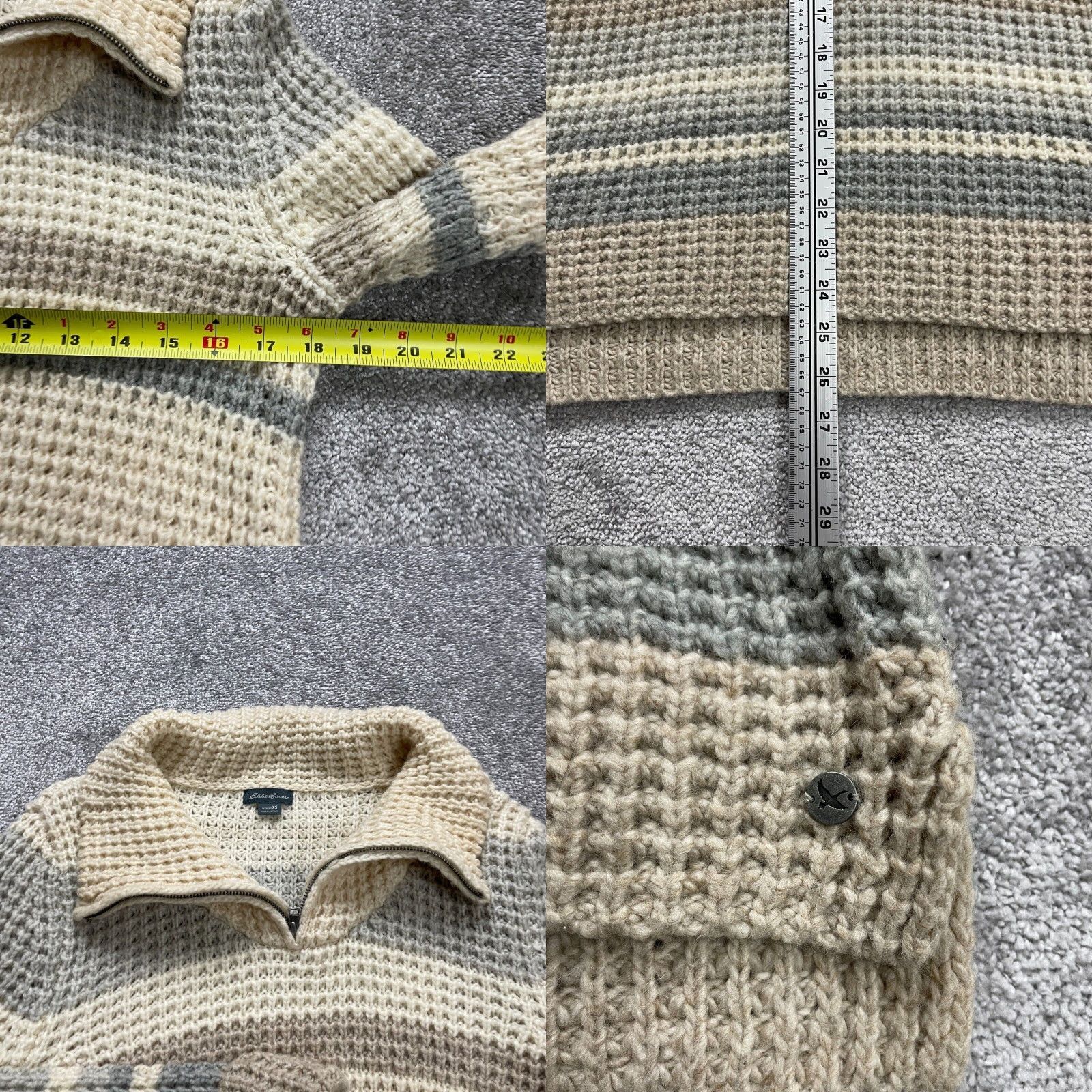 Eddie Bauer VINTAGE Eddie Bauer Chunky Knit Sweater Shirt Womens XS Beige 1/4 Zip Wool Camel Hair Pullover Winter Size XS / US 0-2 / IT 36-38 - 8 Thumbnail