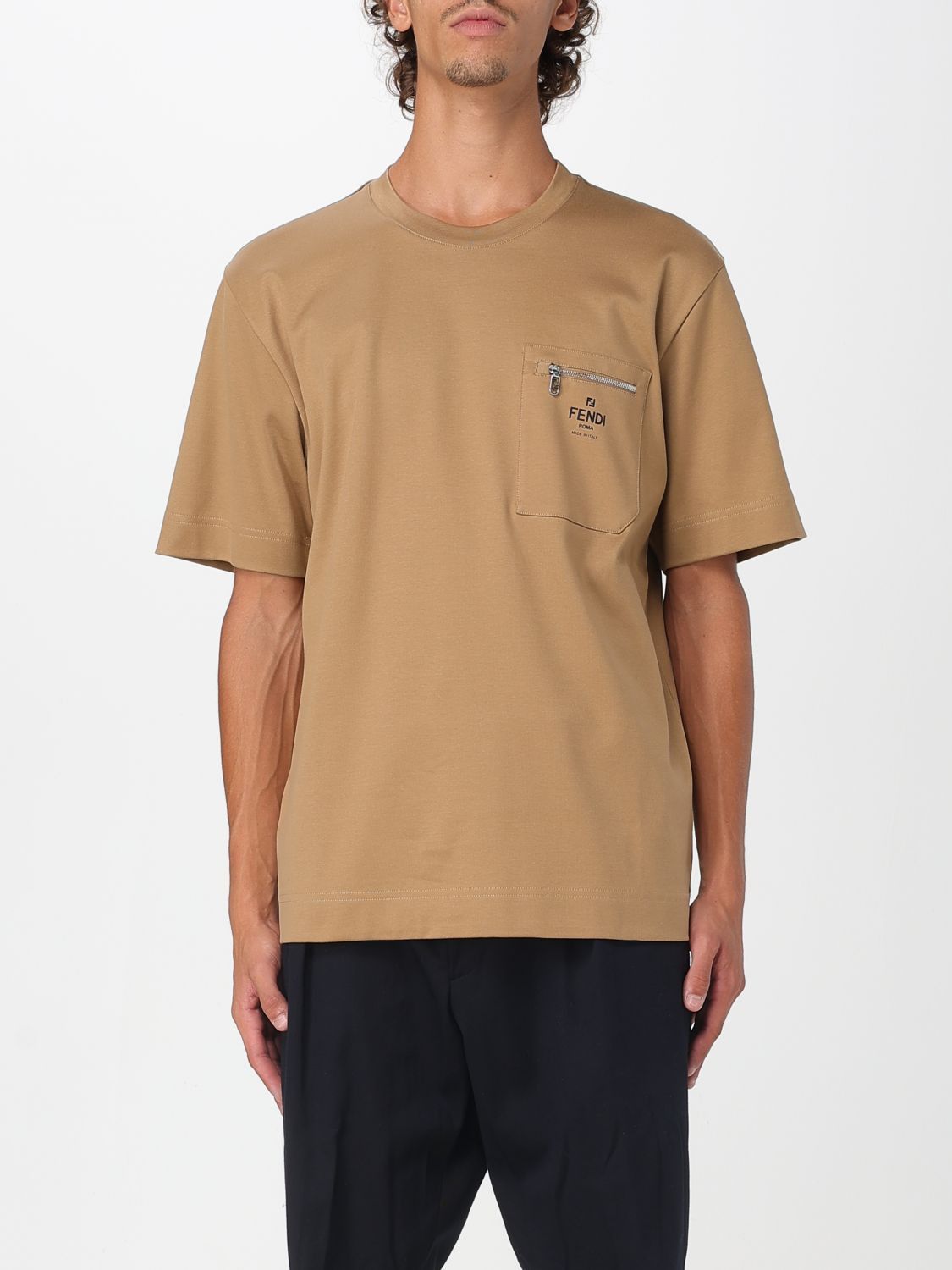 Fendi T-Shirt Men Camel