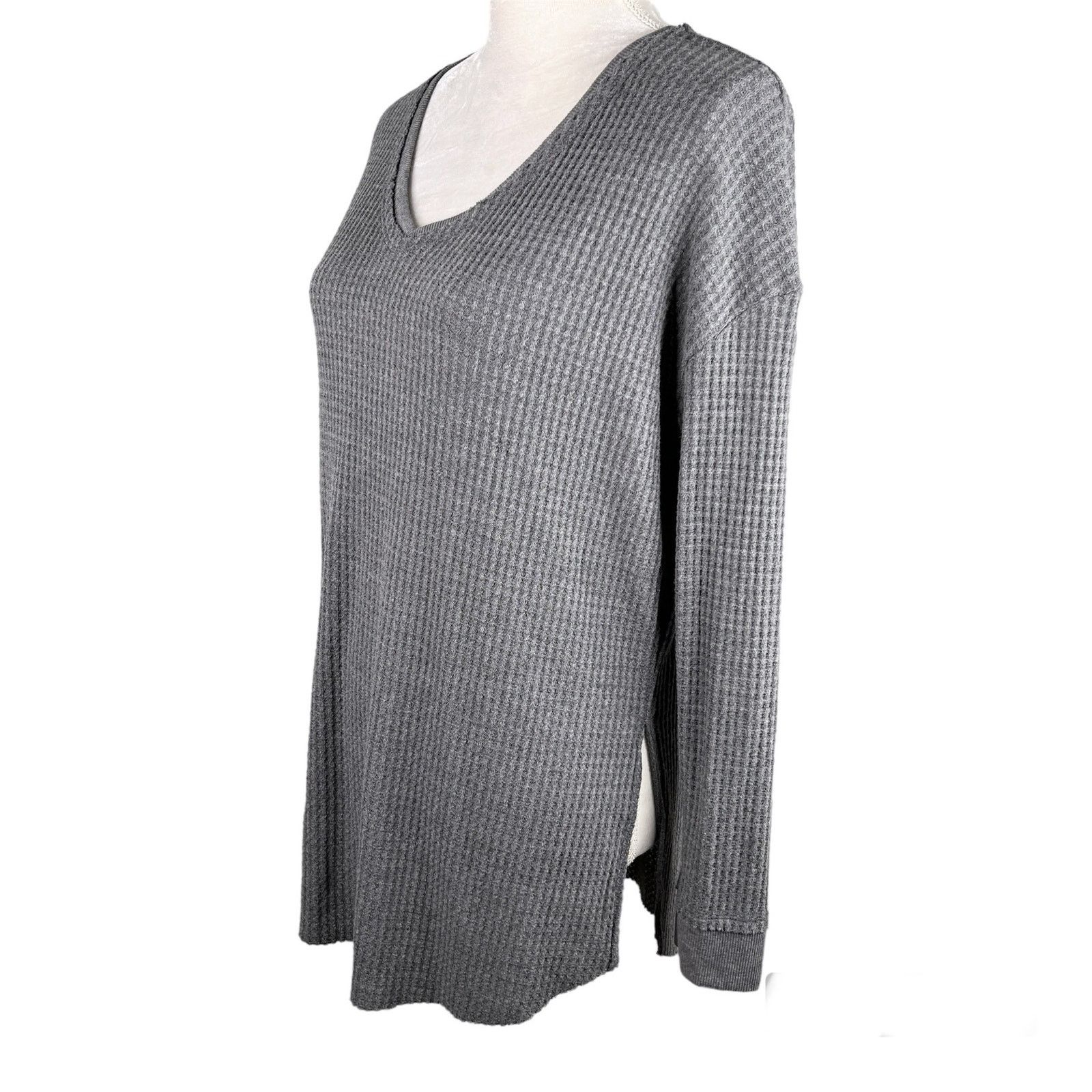 Other Altar'd State Thermal Top Charcoal Gray Waffle Small New Size S / US 4 / IT 40 - 7 Thumbnail