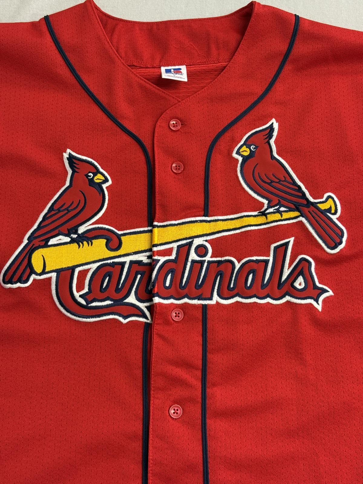 Russell Athletic Vintage Red St Louis Cardinals Baseball Jersey MLB Russel -L Size US L / EU 52-54 / 3 - 4 Thumbnail