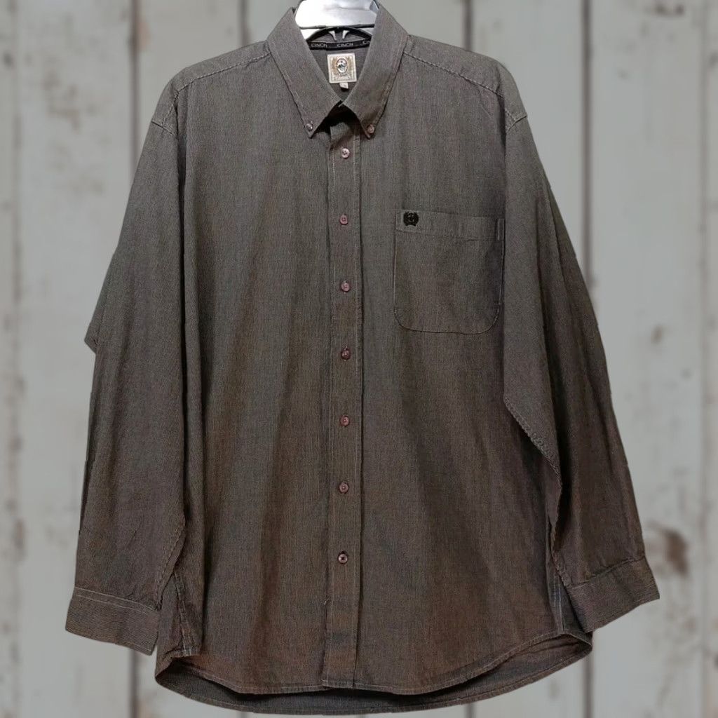 Logo 7 Cinch Shirt Long Sleeve Button-Up Black Men's L Pocket Logo Western Rodeo EUC Size US L / EU 52-54 / 3 - 1 Thumbnail