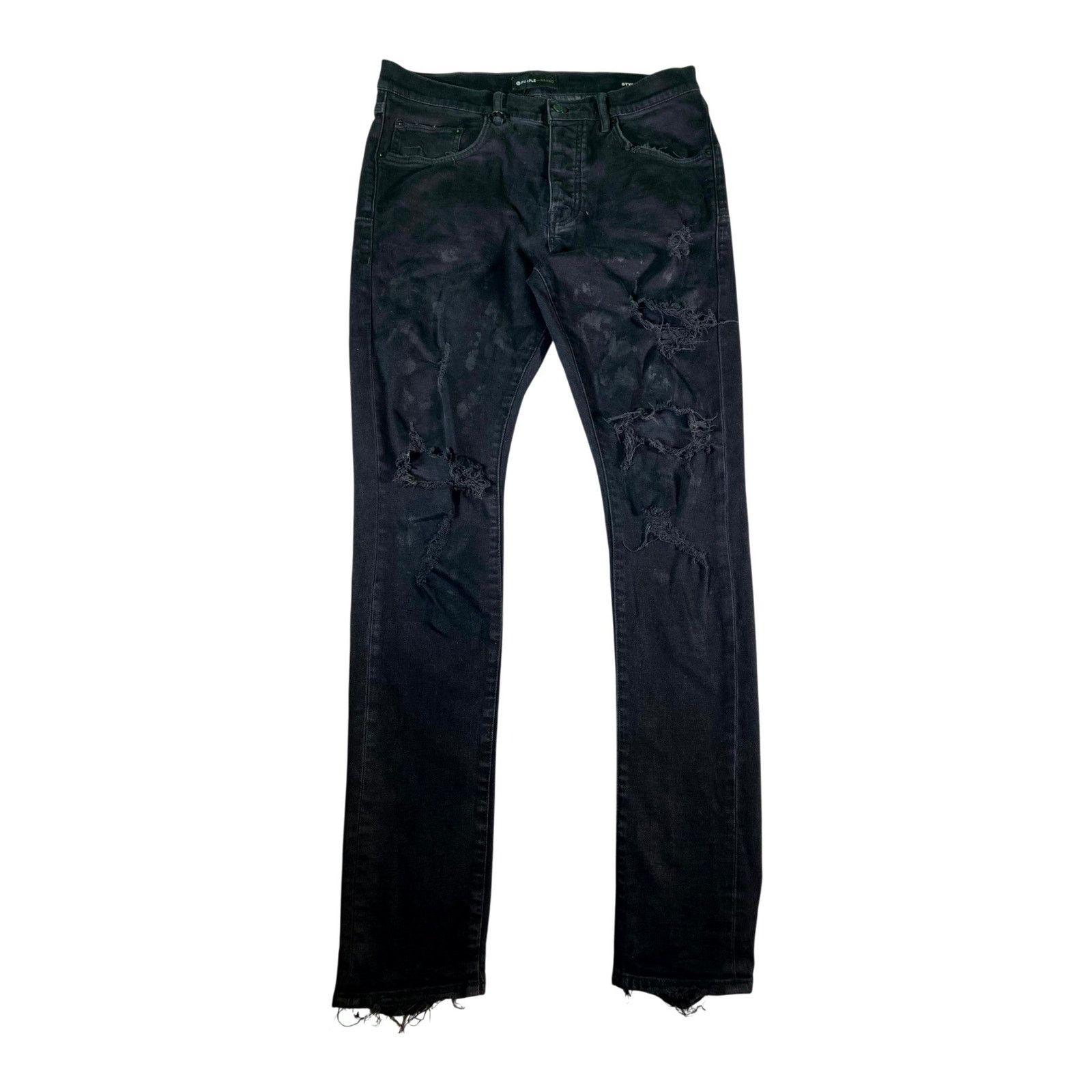 Purple Brand Purple Brand Ripped Black Wash Jeans Size US 32 / EU 48 - 1 Thumbnail