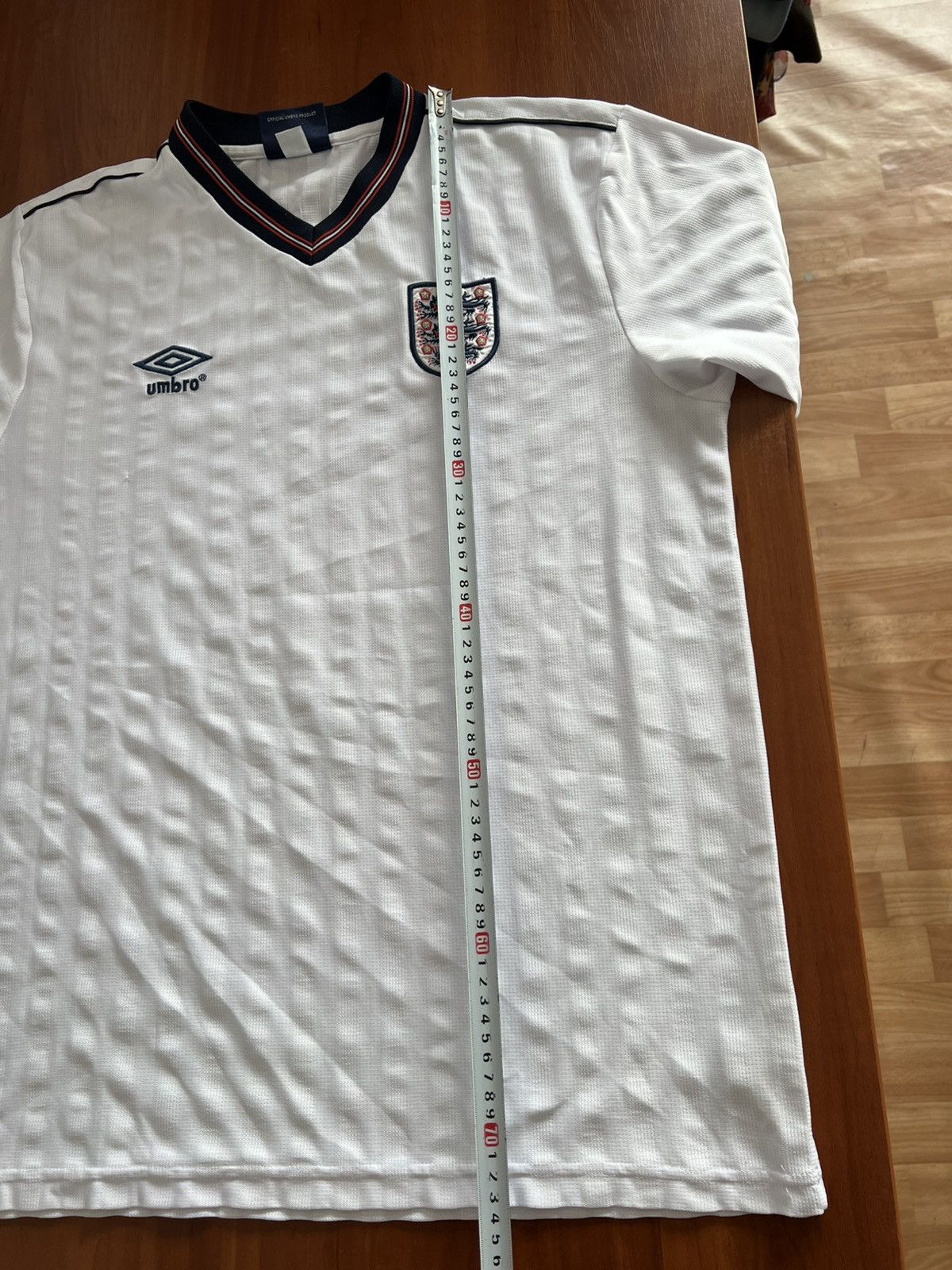Umbro 1986 PROTOTYPE ENGLAND TEAM REMAKE SOCCER JERSEY SHIRT L Size US L / EU 52-54 / 3 - 21 Thumbnail