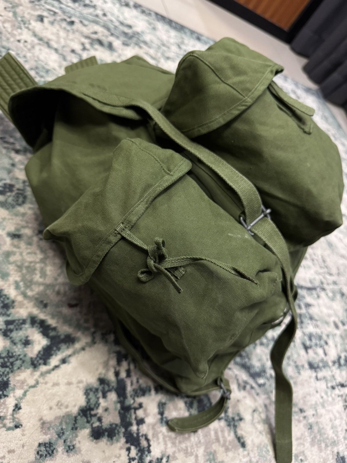 Vintage WWII WW2 US ARMY STYLE POUCH HAVERSACK BACKPACK US M14 BAG Size ONE SIZE - 4 Thumbnail