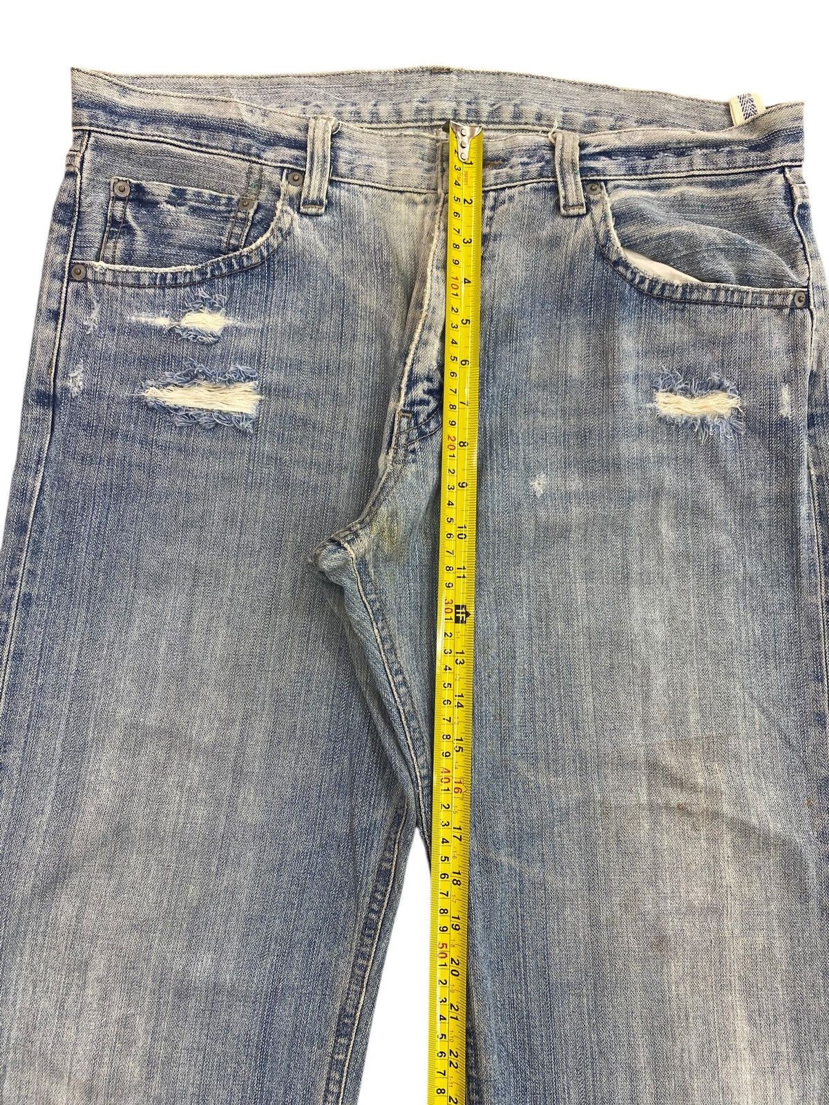 Uniqlo Uniqlo Faded Blue Wash Ripped Style Loose Jeans Size US 36 / EU 52 - 10 Thumbnail