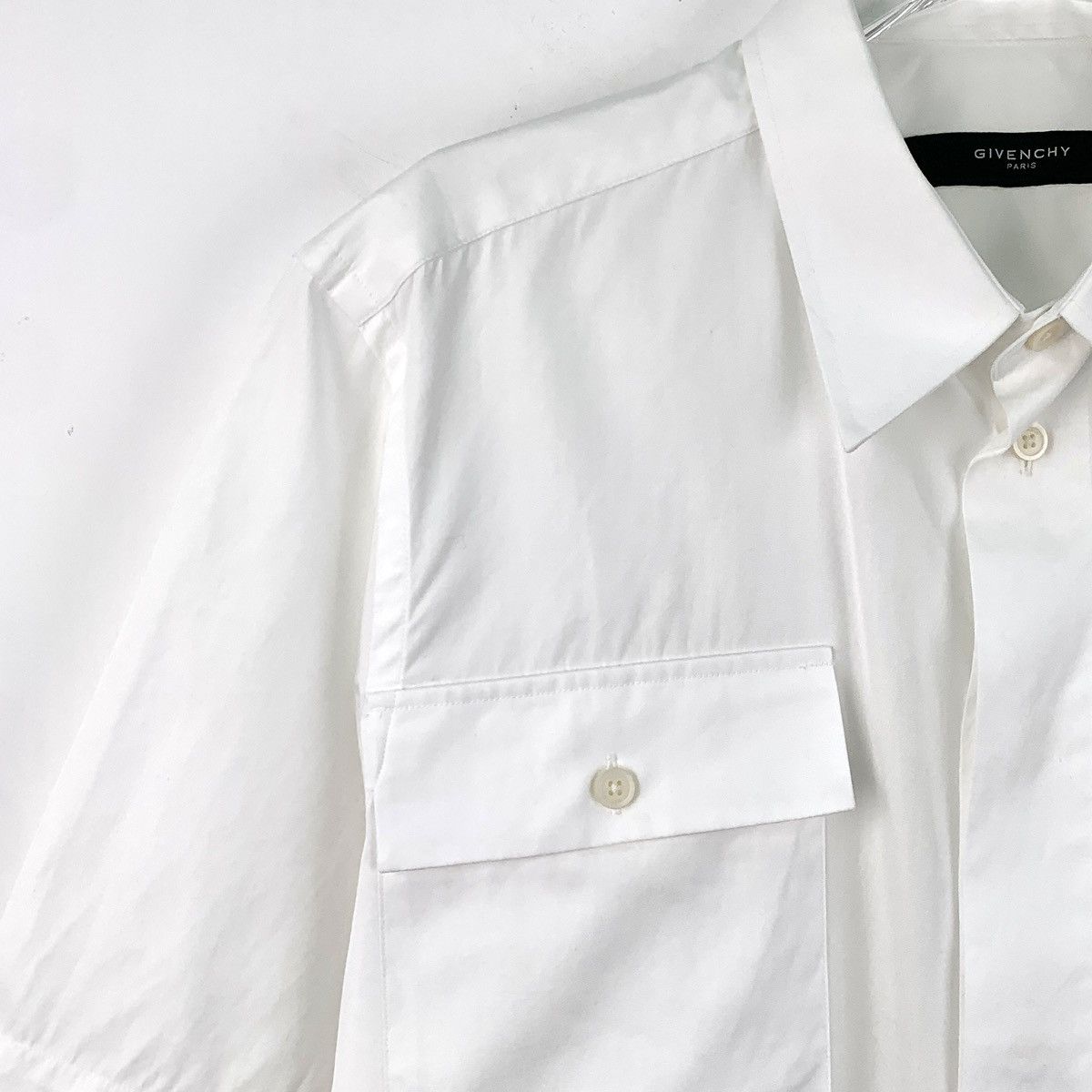 Givenchy Givenchy White Cotton Lapel Short Sleeve Shirt Size US XS / EU 42 / 0 - 3 Thumbnail