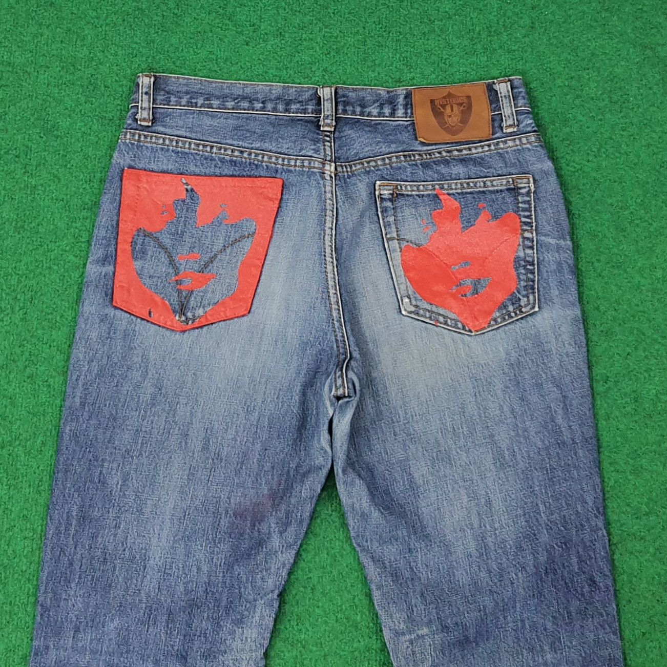 Hysteric Glamour Vintage Hysterics Raider Flare Custom Logo Denim C265N8 Size US 29 - 2 Thumbnail