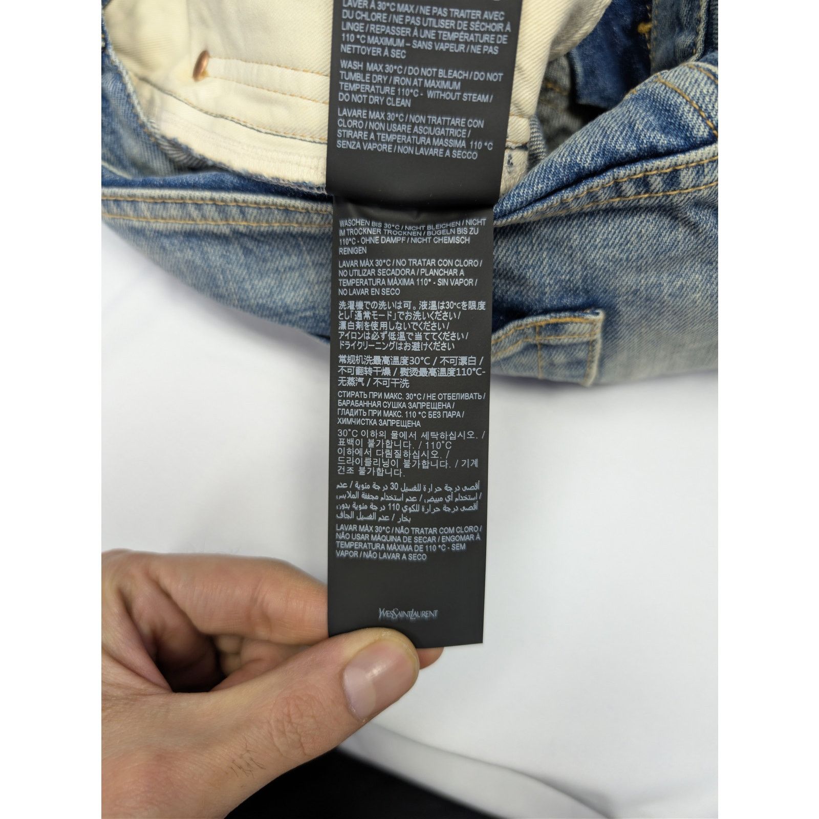 Saint Laurent Paris o1rshd1 Mick Jeans in Authentic Vintage Blue Size US 33 - 19 Thumbnail