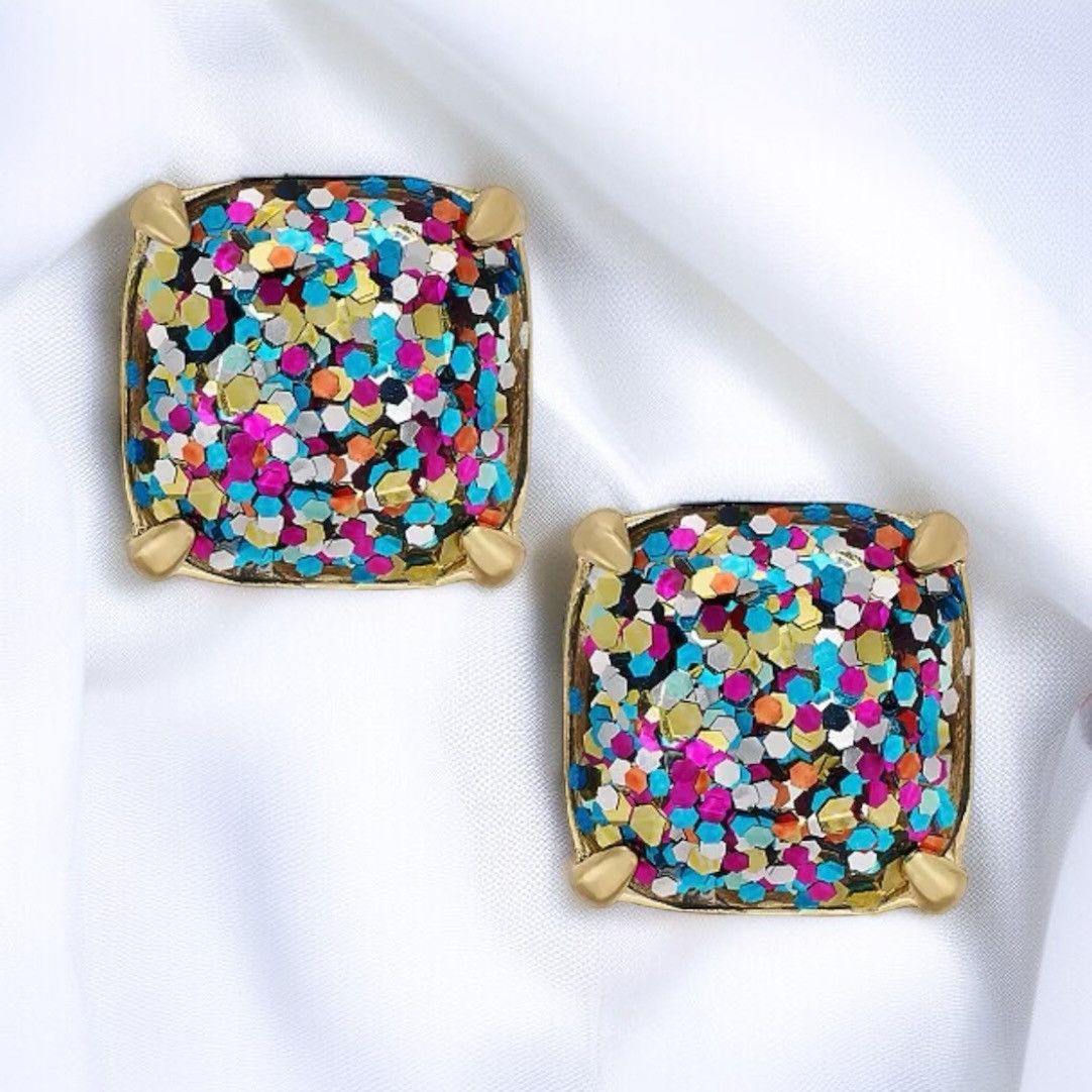 Kate Spade Kate Spade multicolor confetti square stud earrings Size ONE SIZE - 1 Thumbnail