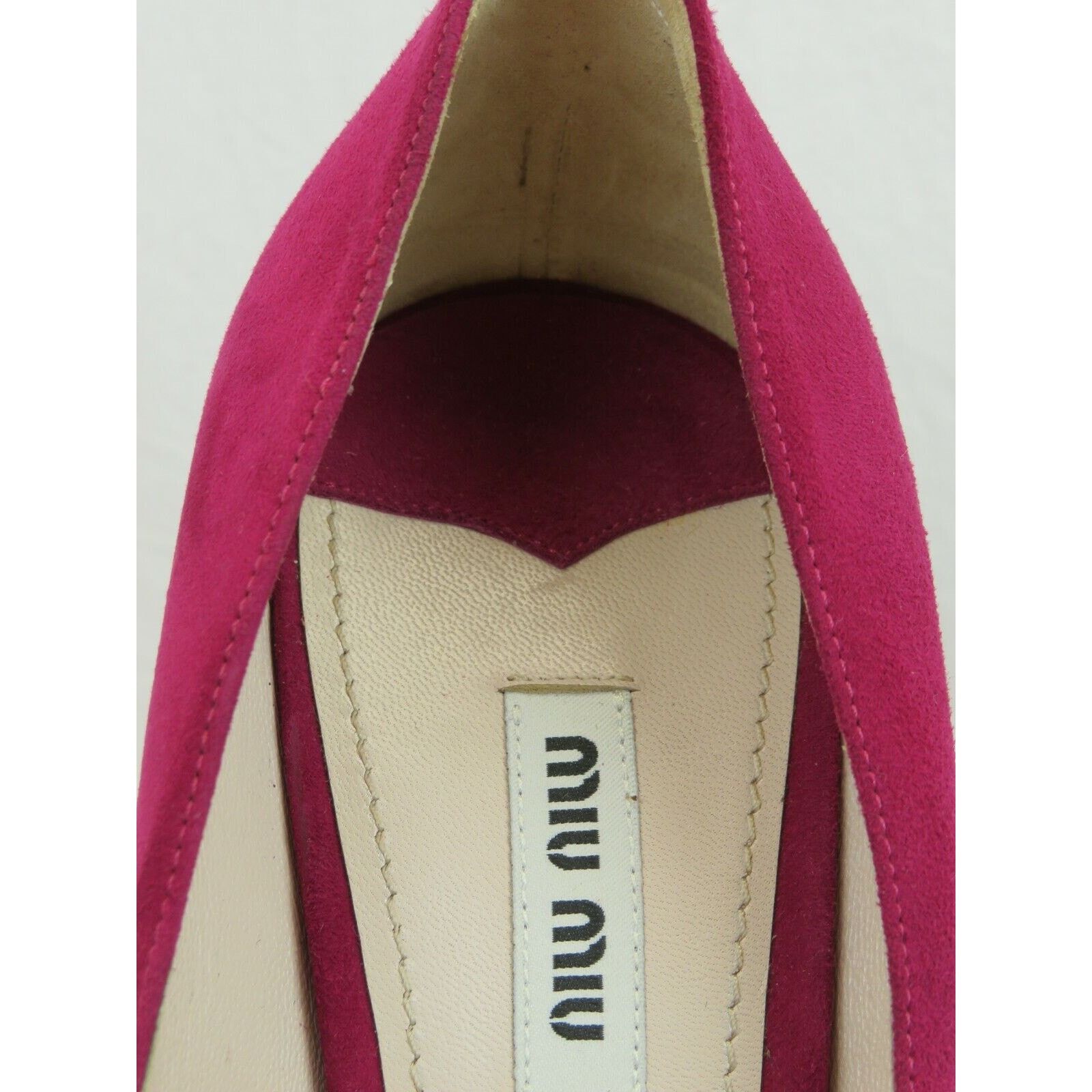 Miu Miu 5IP355 BURGUNDY SUEDE CLASSIC PLATFORM HEEL PUMPS 40 ITALY Size US 10 / IT 40 - 10 Thumbnail