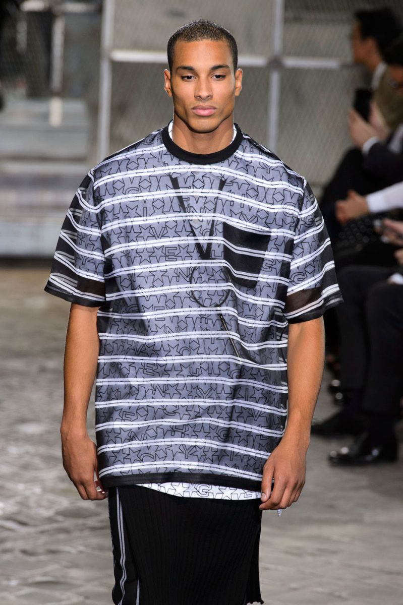 Givenchy Black and White Striped Organza Silk Oversized T-Shirt Size US L / EU 52-54 / 3 - 3 Thumbnail