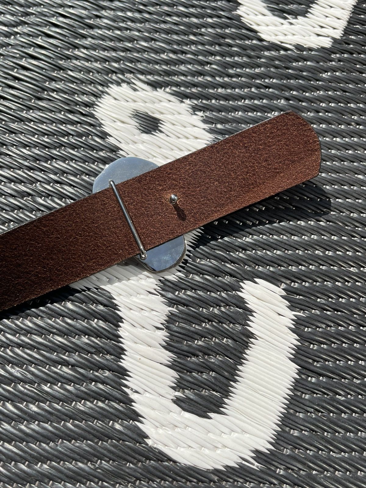 Alexander McQueen Alexander McQueen Brown Belt with Silver Skull Buckle Size 30 - 9 Thumbnail