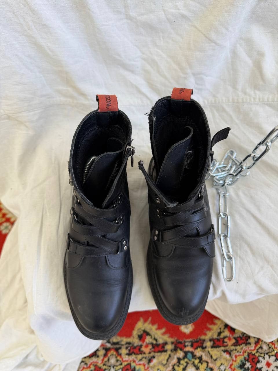 Harley Davidson Vintage 90s Harley-Davidson Ankle-Zip Leather Boots Y2K Size US 6 / EU 39 - 7 Thumbnail
