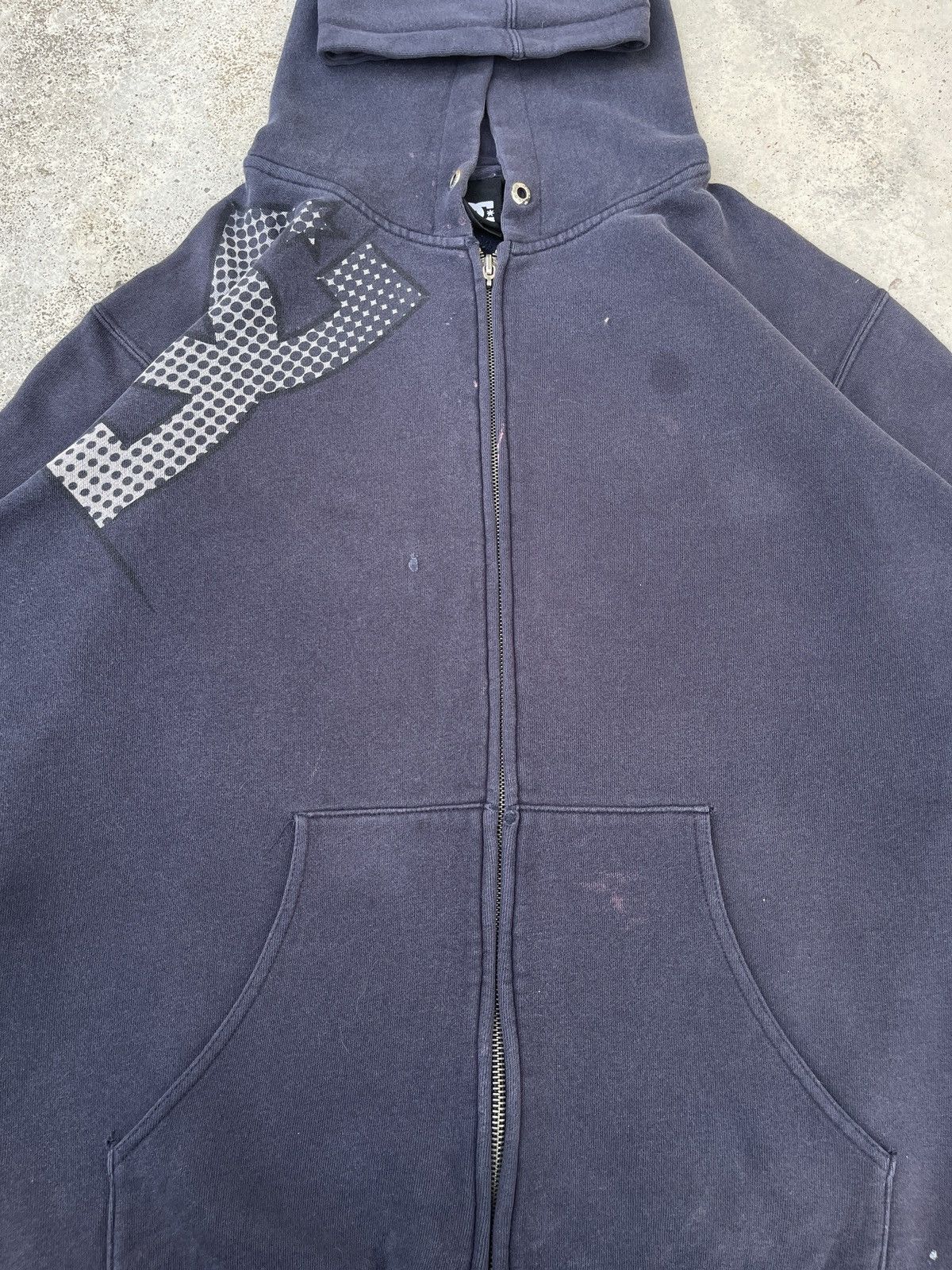 DC × Vintage Vintage Faded Navy DC Print Y2K Zip Up Hoodie Size US XL / EU 56 / 4 - 5 Thumbnail