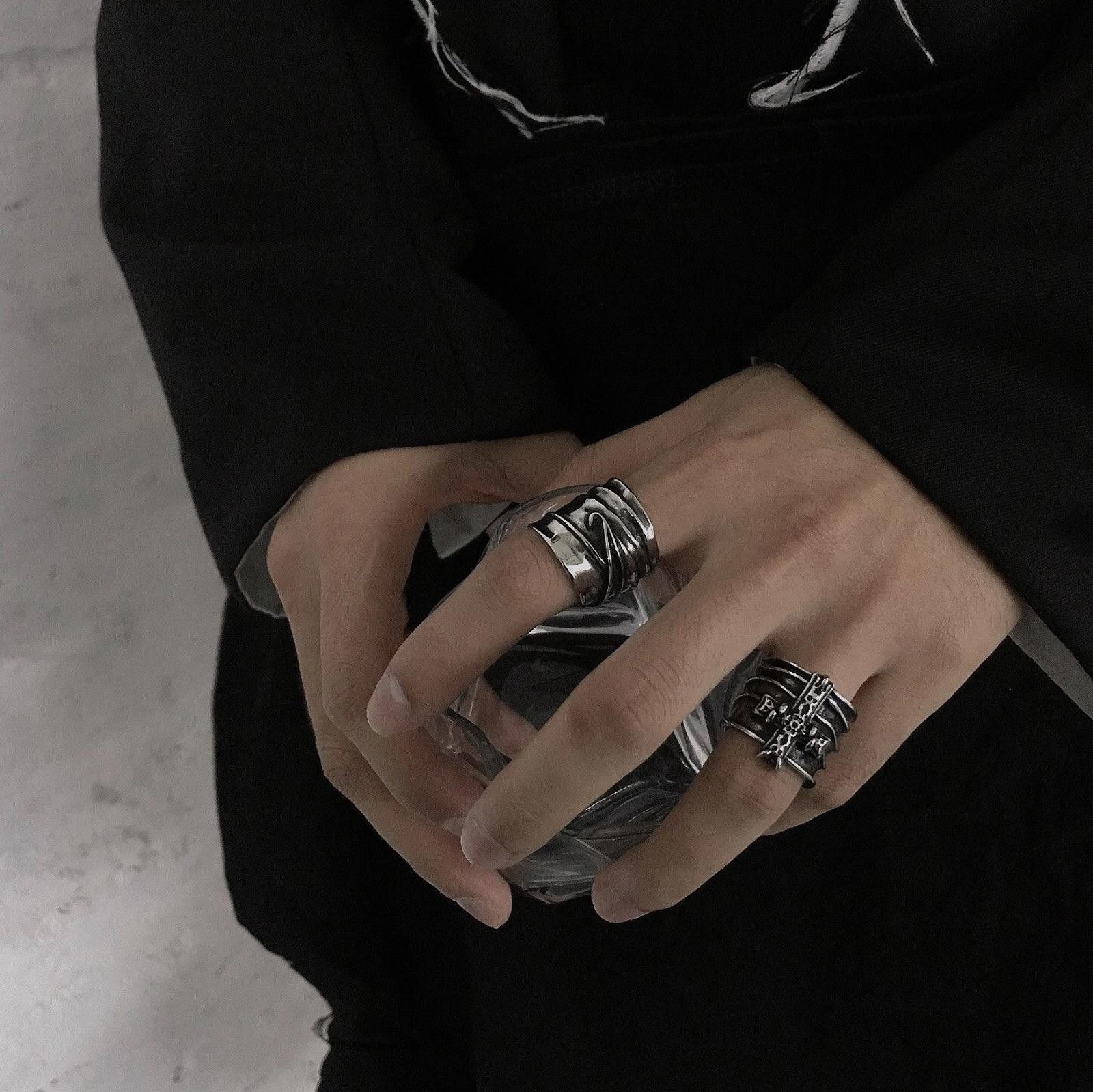 Jewelry Cross Chunky Black Ring Size ONE SIZE - 3 Thumbnail