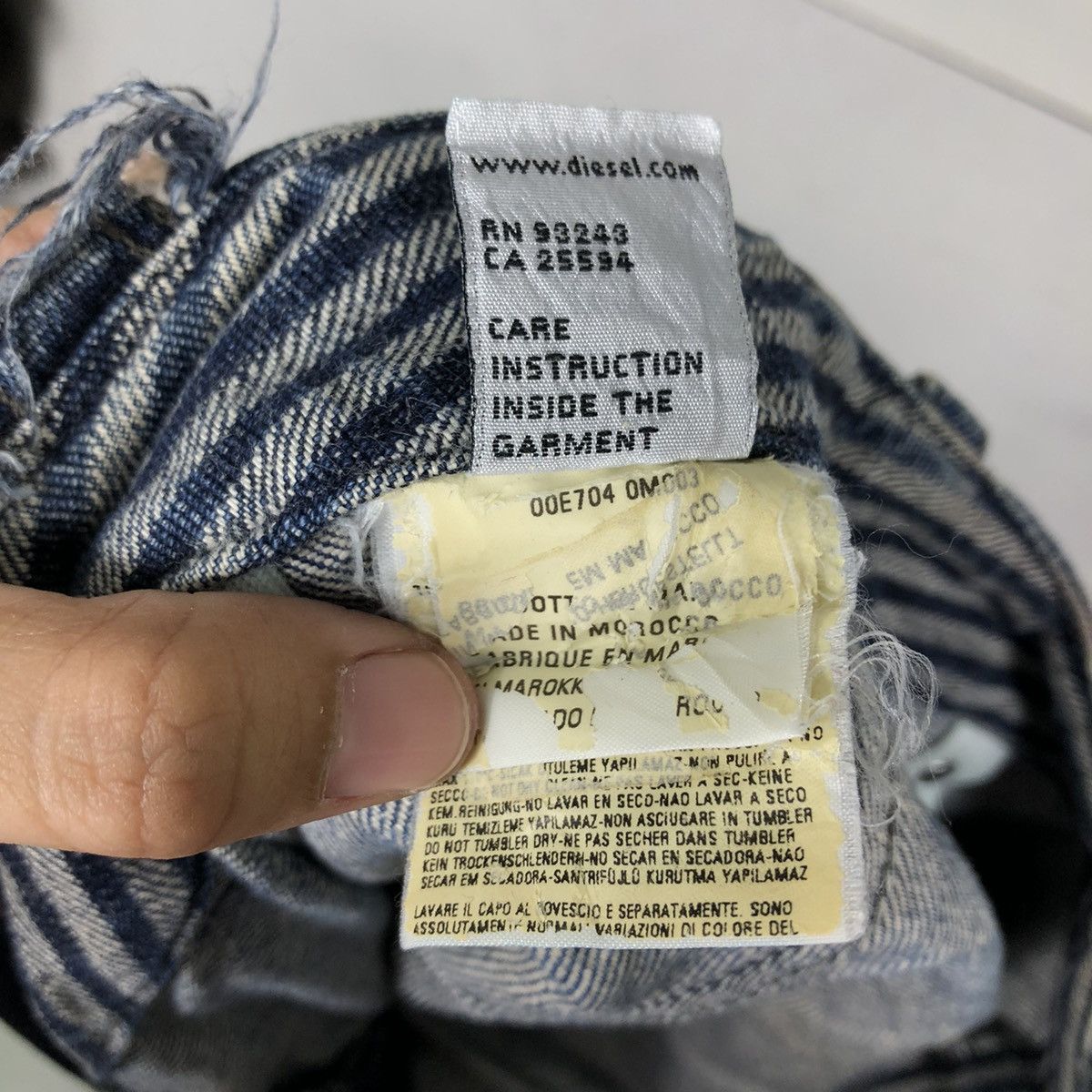 Japanese Brand 🔥RAREVINTAGE DIESEL JEANS DITRESSED DENIM PUNK DESIGN Size US 32 / EU 48 - 15 Thumbnail