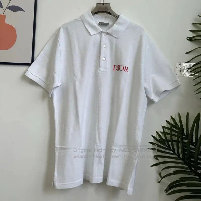 Dior Dior Men's White Cotton Polo Shirt . Size US L / EU 52-54 / 3 - 1 Thumbnail