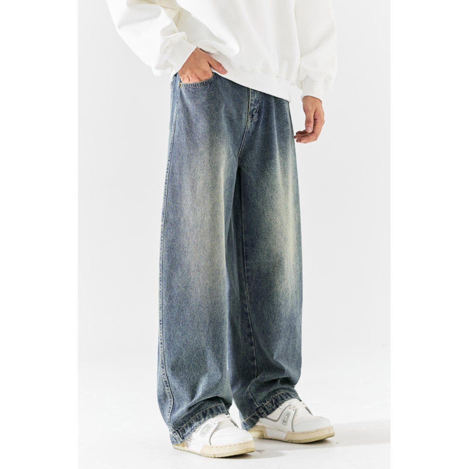 Vintage Wide Leg Baggy Denim Jeans for Men, Casual Loose Fit Pants Size US 30 / EU 46 - 1 Thumbnail