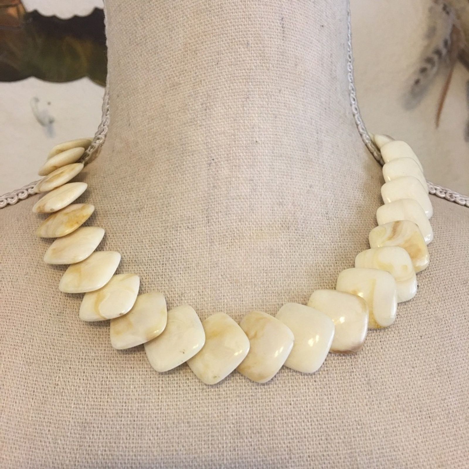 Vintage Vintage 80s faux marble disc choker necklace Size ONE SIZE - 1 Thumbnail