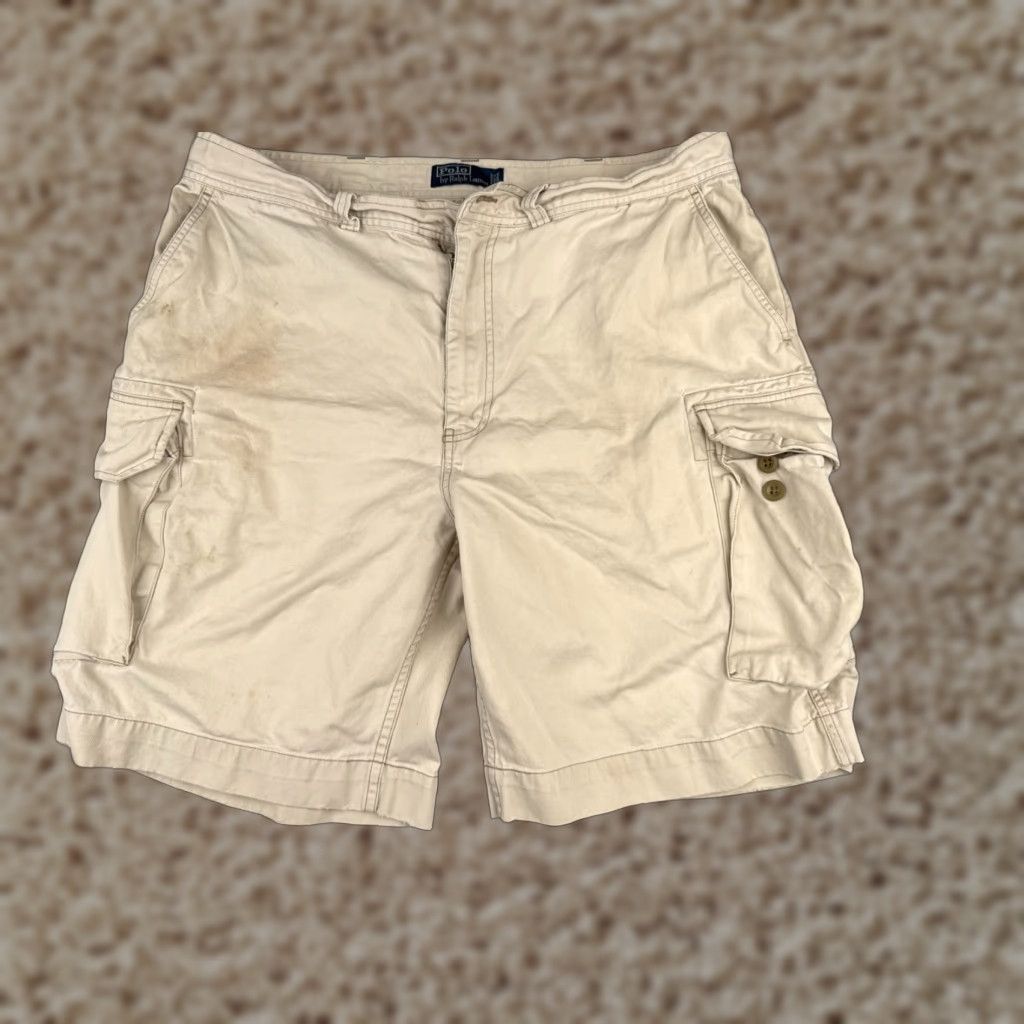 Polo Ralph Lauren Polo Ralph Lauren Shorts Men 38 Beige Cargo 100% Cotton Twill Hiking 38x10 READ Size US M / EU 48-50 / 2 - 1 Thumbnail