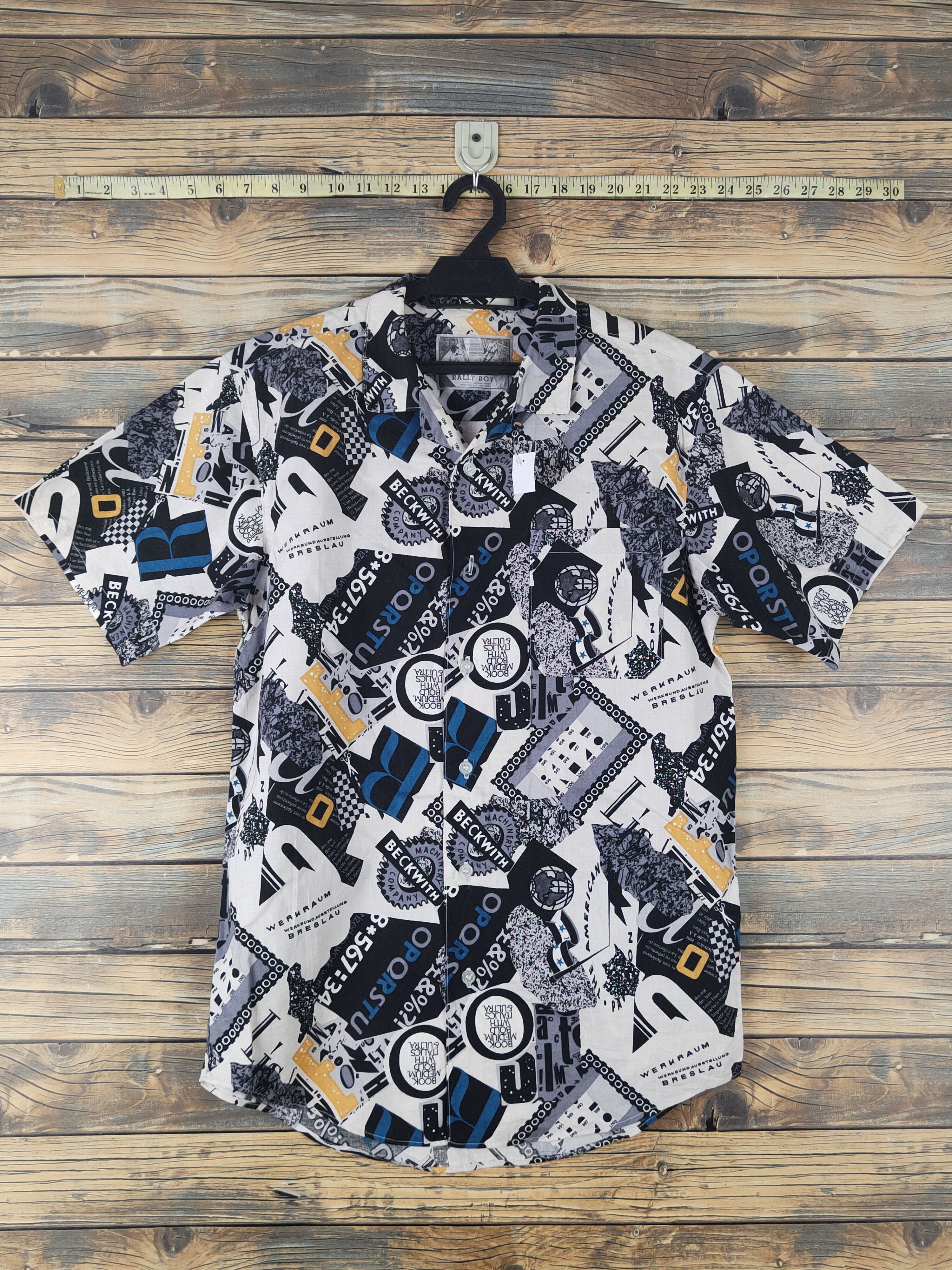DL Rally Boy Black White Short Sleeve Button Up Shirts #1676