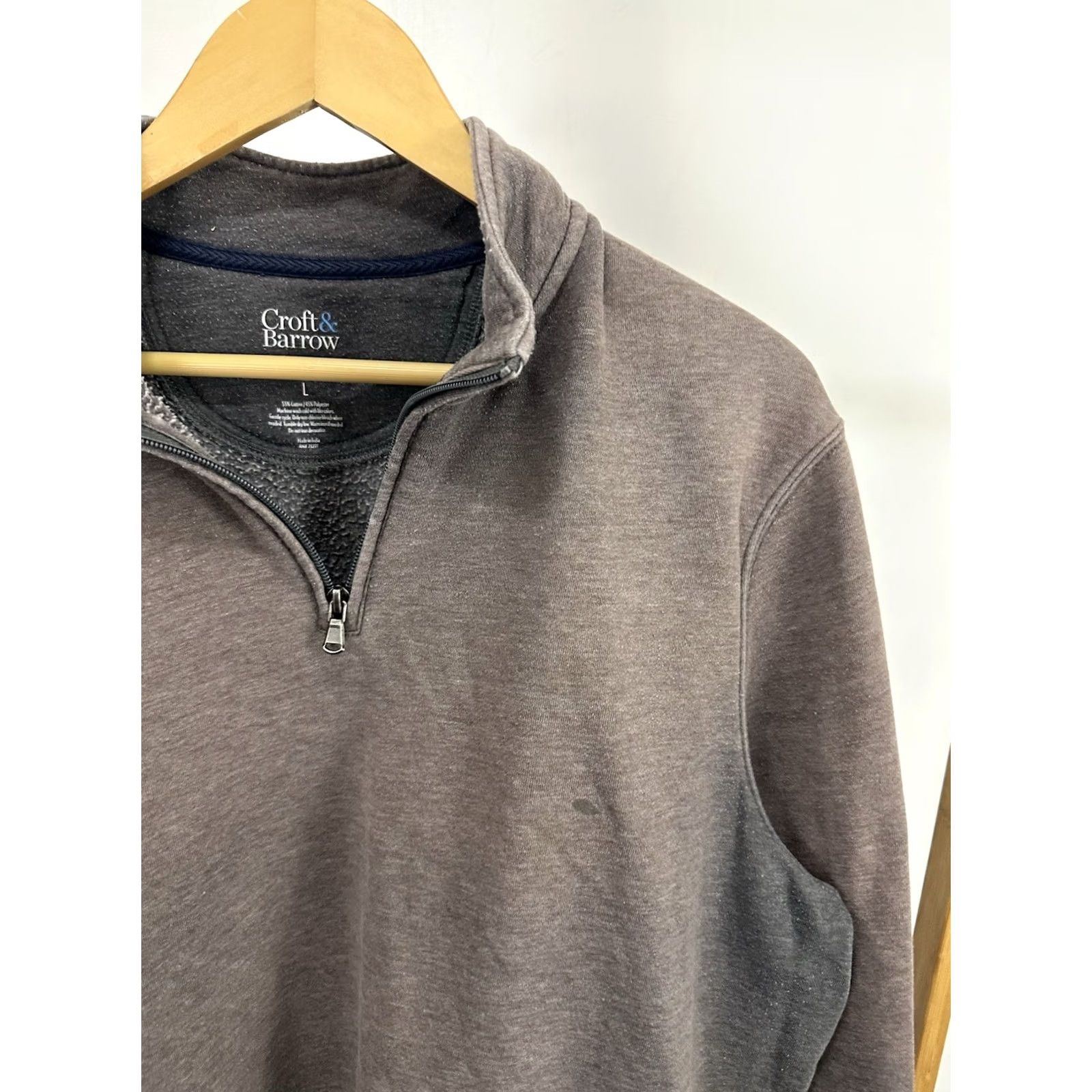Croft & Barrow Croft & Barrow Gradient Sun Faded Quarter Zip Pullover Sweater L Gray Mens Size US L / EU 52-54 / 3 - 4 Thumbnail