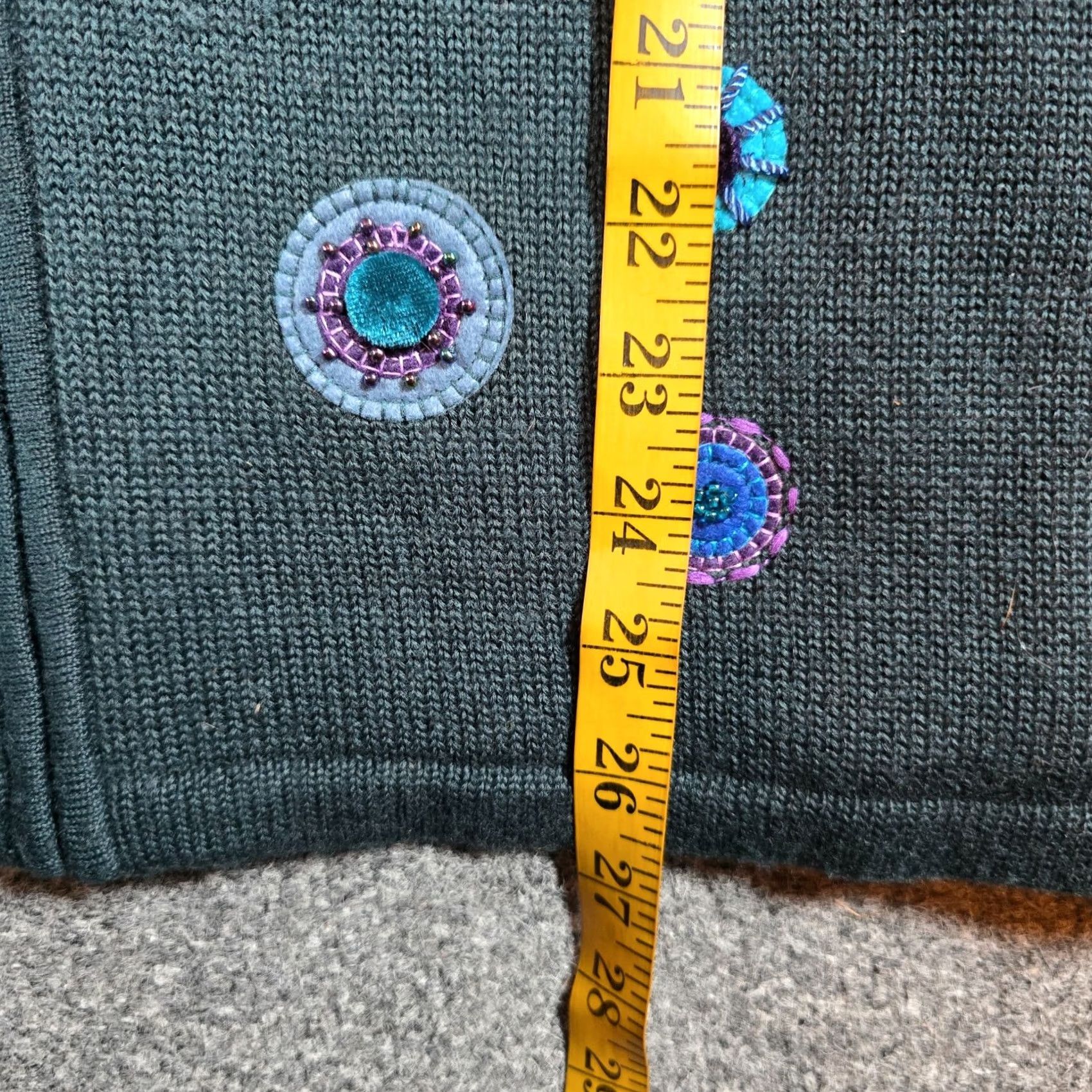 Coldwater Creek VINTAGE Coldwater Creek Vest Sweater Womens XL Green Wool Beaded Full Zip Casual Fall Winter Spring Size XL / US 12-14 / IT 48-50 - 6 Thumbnail