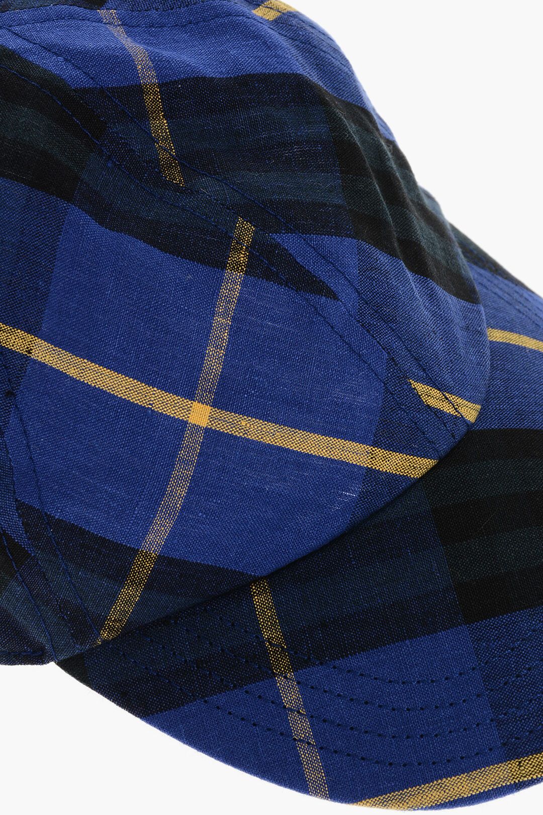 Burberry og1mm1125 Size: M / Tartan Linen Baseball Cap / Hat in Blue Size ONE SIZE - 3 Thumbnail