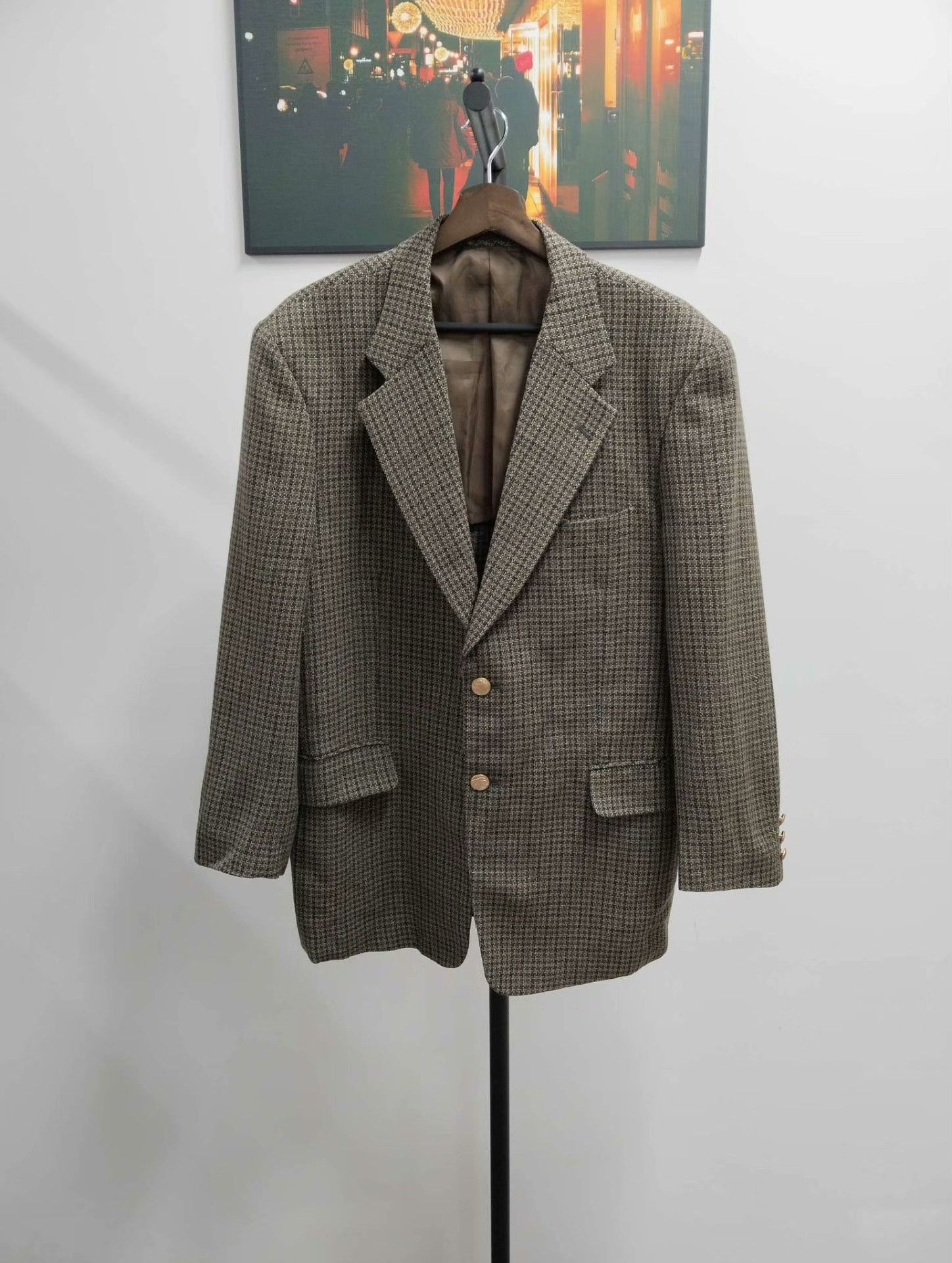 Burberry Burberry Formal Plaid Brown Suit M Men Size 40R - 1 Thumbnail