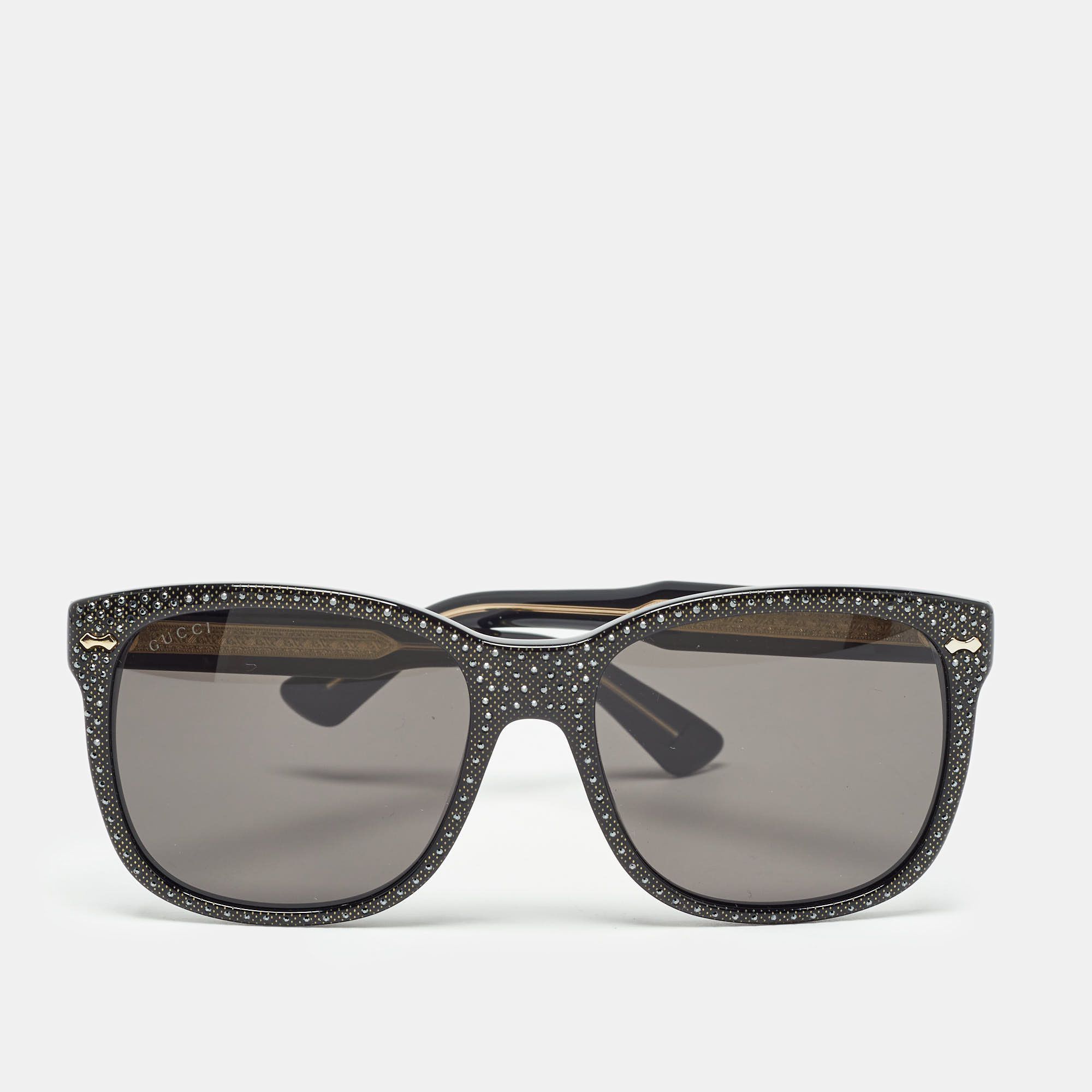 Gucci Gucci Black GG0047S Crystal Embellished Square Sunglasses Size ONE SIZE - 1 Thumbnail