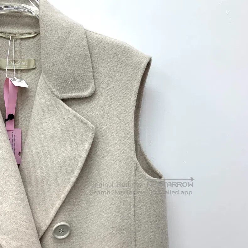 Max Mara Max Mara Apricot Wool Double-breasted Lapel Sleeveless Coa Size M / US 6-8 / IT 42-44 - 3 Thumbnail