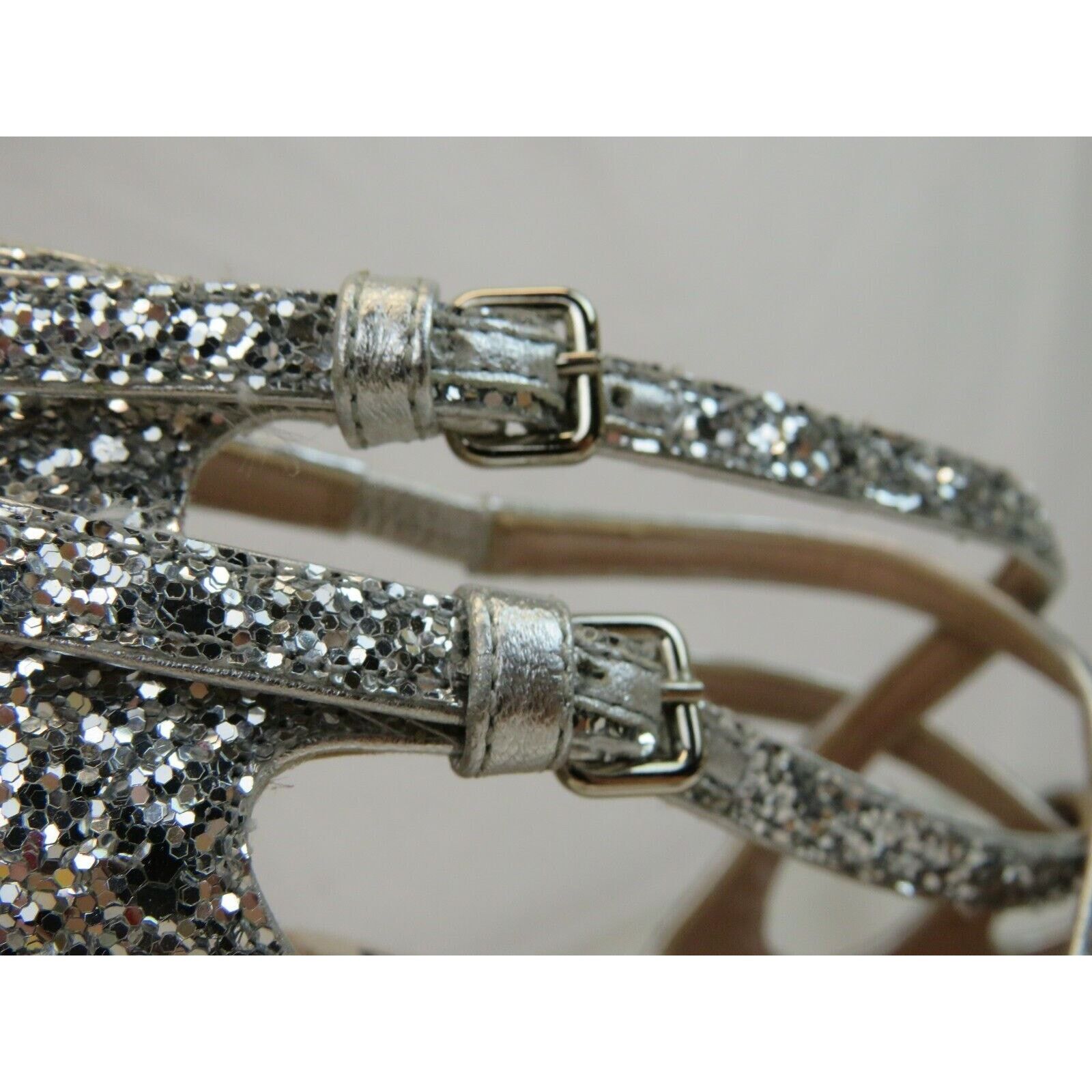 Miu Miu MIU MIU PRADA SILVER GLITTER LEATHER 5K880C BUCKLE PUMPS 36 Size US 6 / IT 36 - 8 Thumbnail