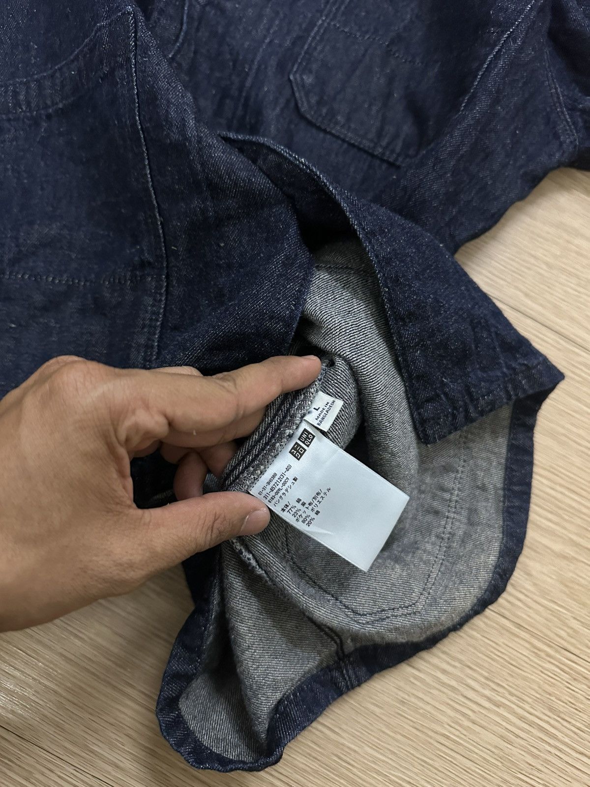 Beauty Beast × Uniqlo Rare Uniqlo Aesthetic Utility Denim Jacket Size US L / EU 52-54 / 3 - 6 Thumbnail