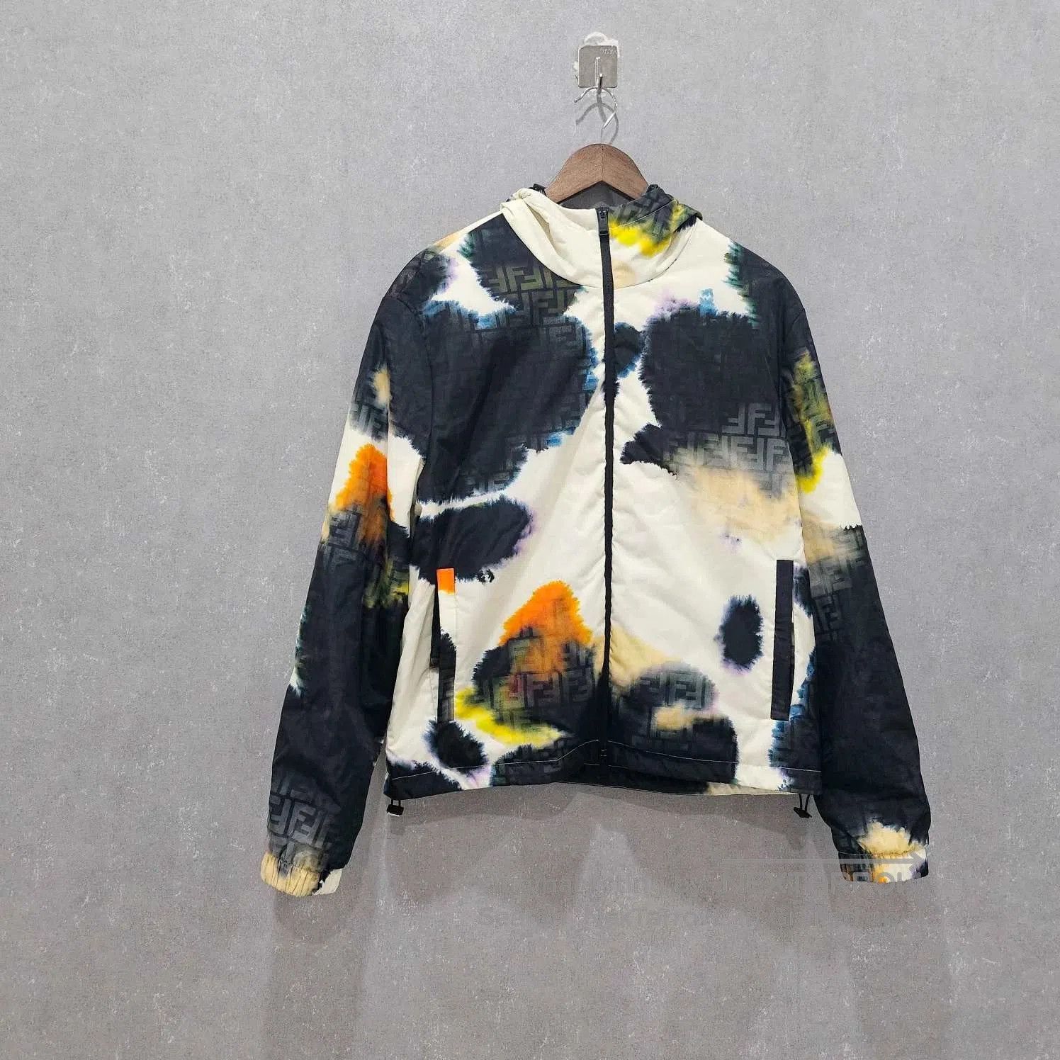 Fendi FENDI SS23 Ink Effect Zip Hooded Jacket. Size US L / EU 52-54 / 3 - 1 Thumbnail