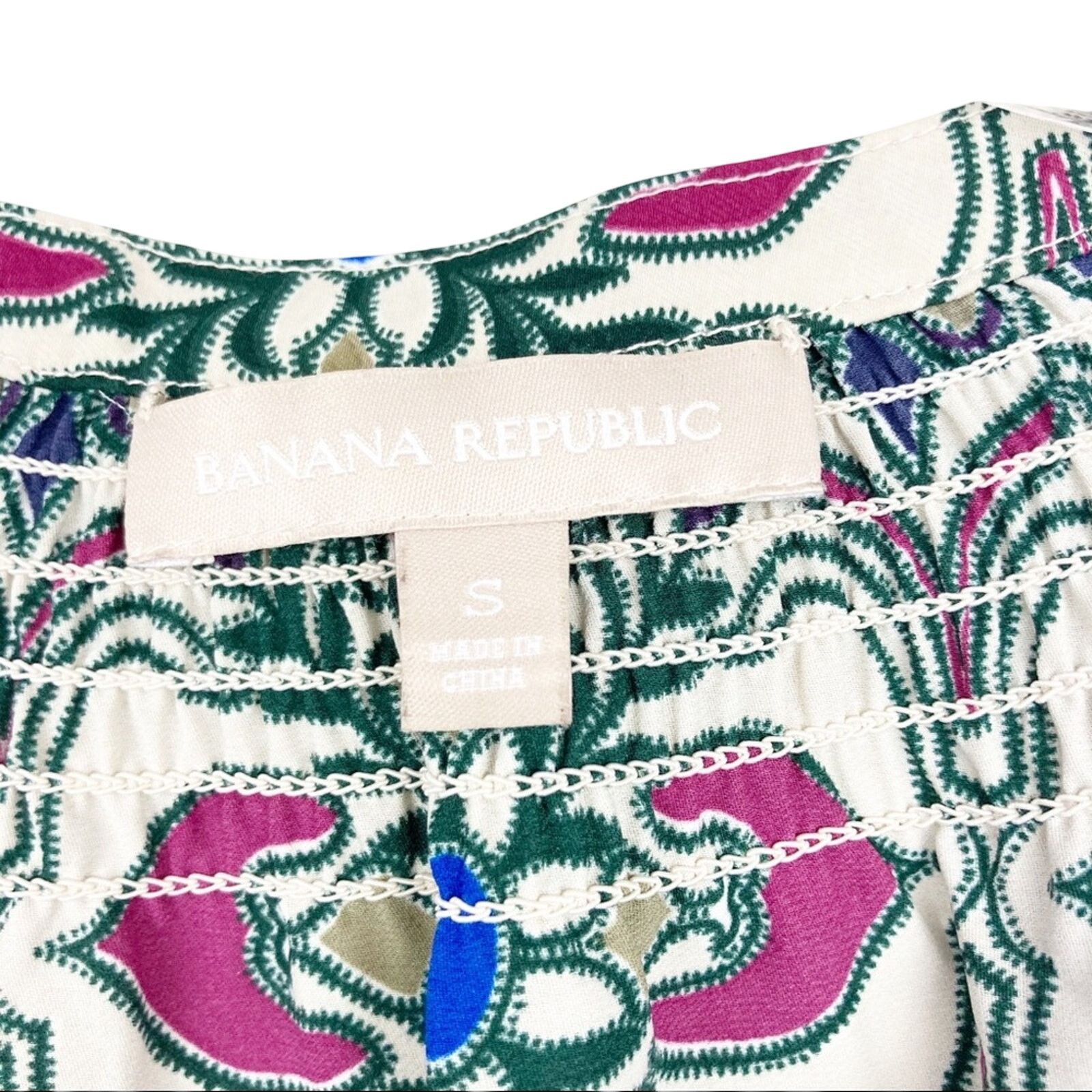 Banana Republic Banana Republic Multicolor Printed Blouse Sz S Size S / US 4 / IT 40 - 2 Thumbnail
