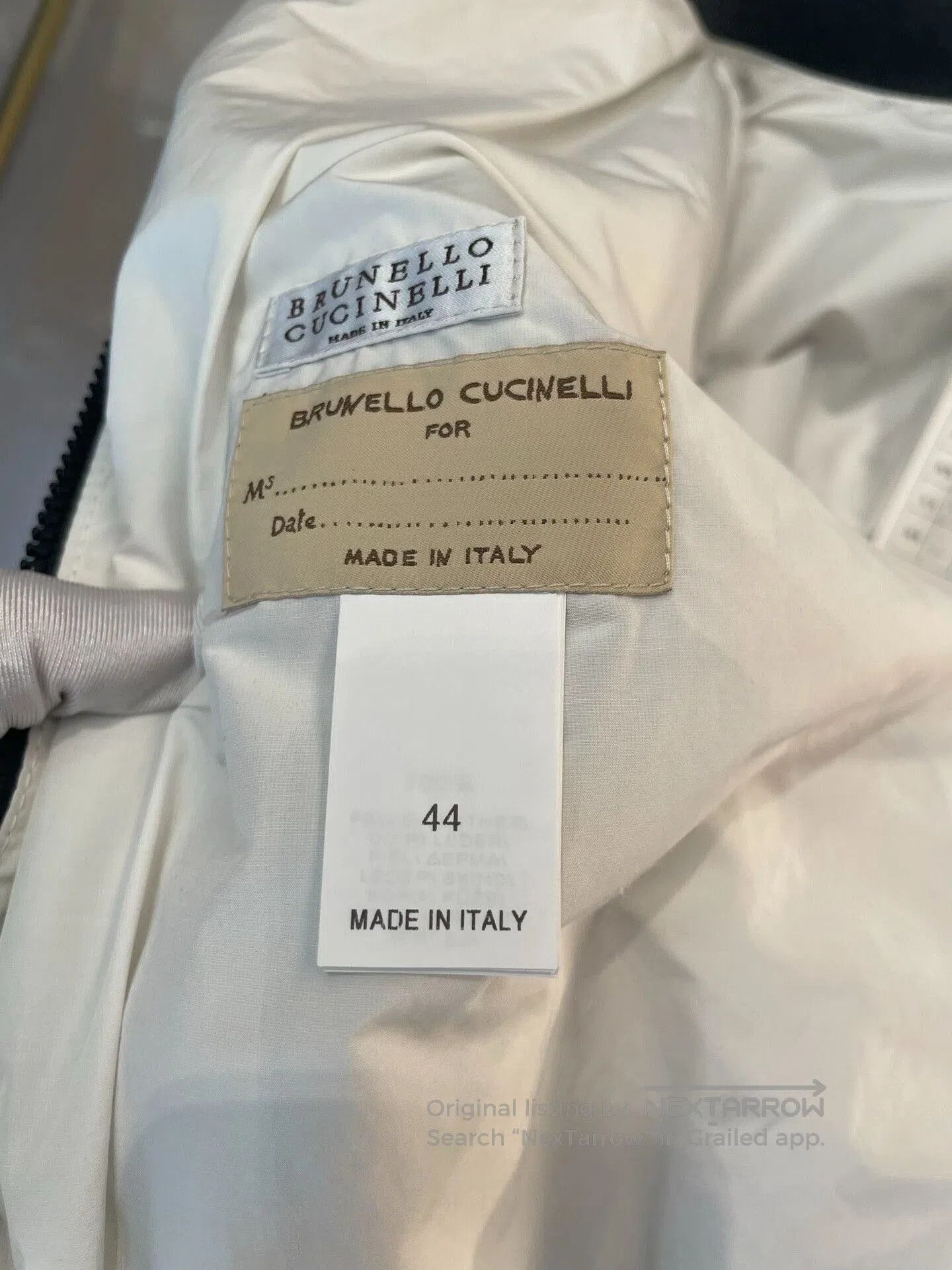 Brunello Cucinelli Brunello Cucinelli Beige Leather Hooded Jacket. Size US XL / EU 56 / 4 - 4 Thumbnail