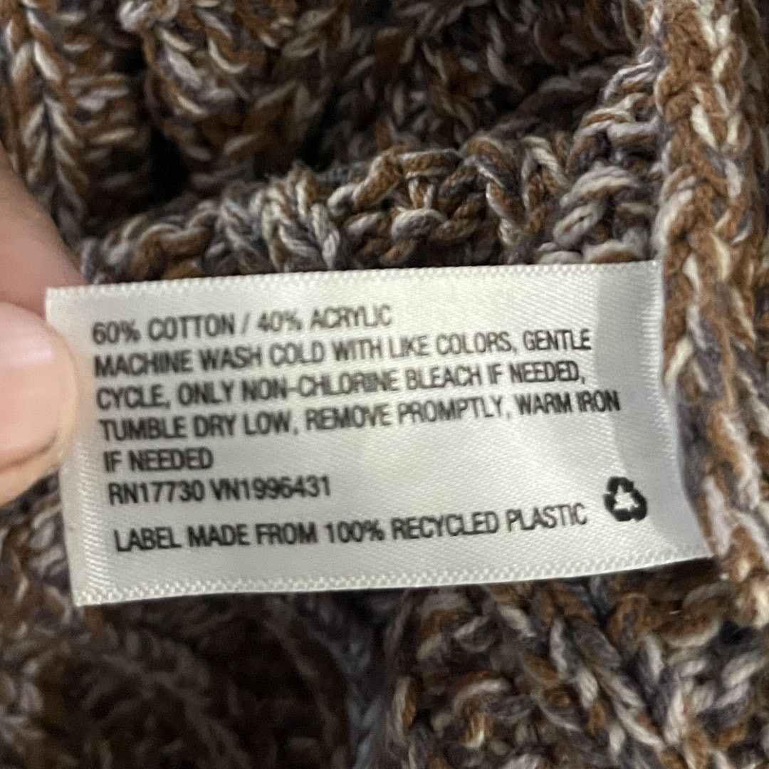 Target Basics Universal Thread Brown Chunky Knit Cropped Pullover Sweater Size L / US 10 / IT 46 - 4 Thumbnail
