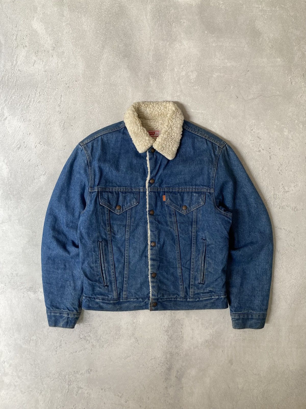 Levi's Vintage Clothing Vintage 70’s Levi’s Trucker Sherpa Jacket Orange Tab Size US L / EU 52-54 / 3 - 1 Thumbnail