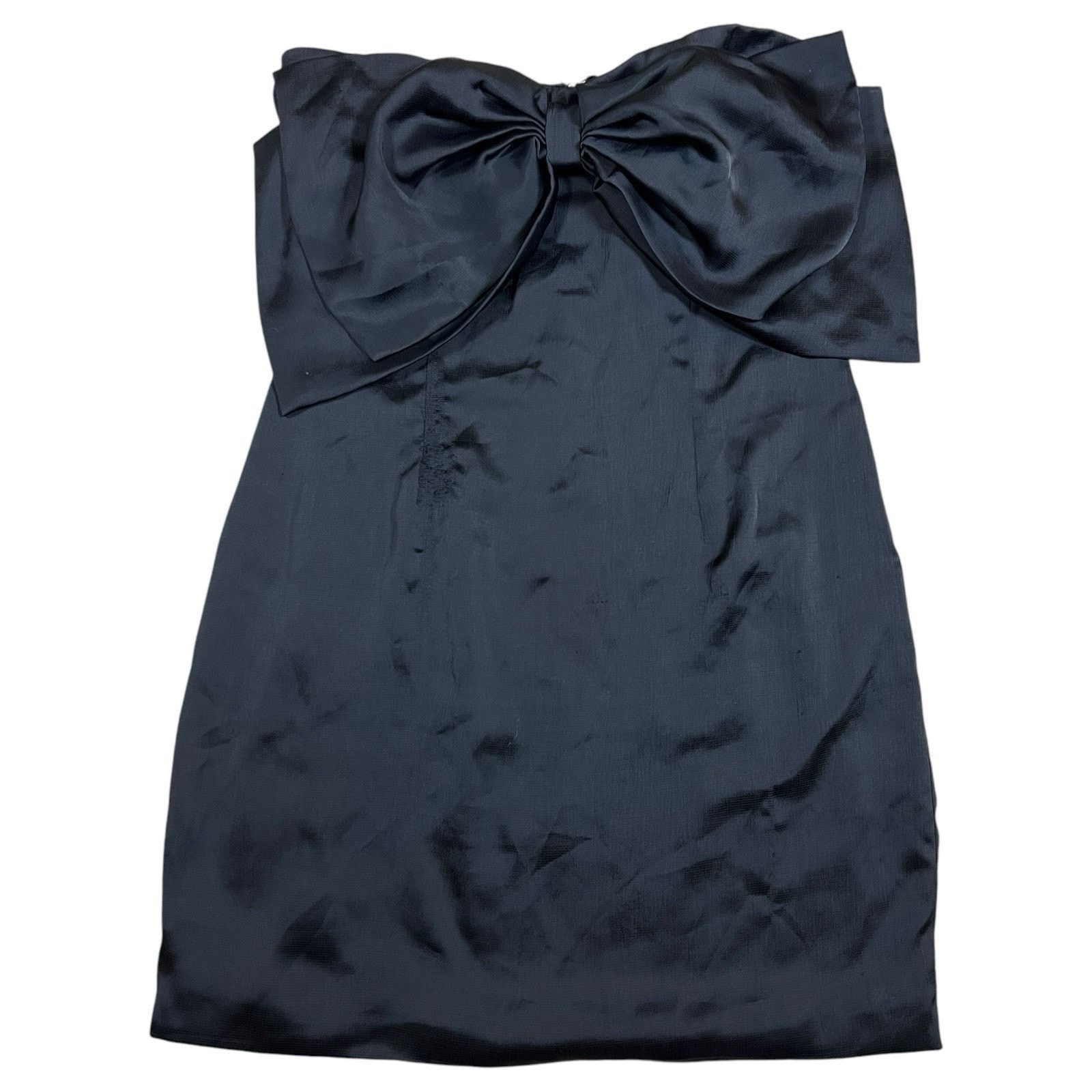 Other Thirty Thirty Mini Short Black Dress Satin Bow Strapless Size M / US 6-8 / IT 42-44 - 7 Thumbnail