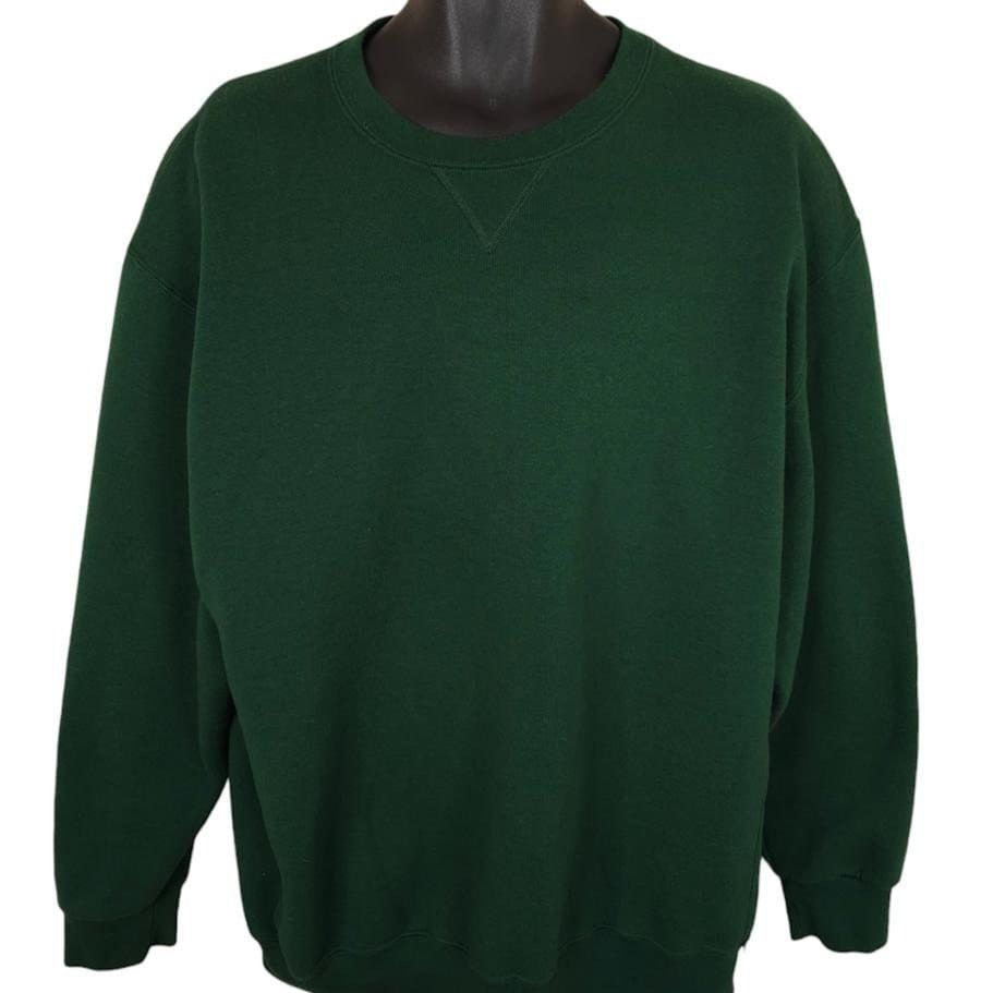 Vintage Vintage Blank Sweatshirt Mens Size 2XL Green Y2K Russell Ath Size US XXL / EU 58 / 5 - 1 Thumbnail
